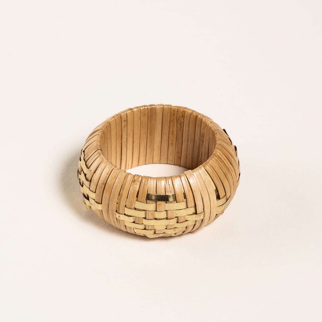 Lotus Bambu Peçete Halkası 5 Cm Sarı