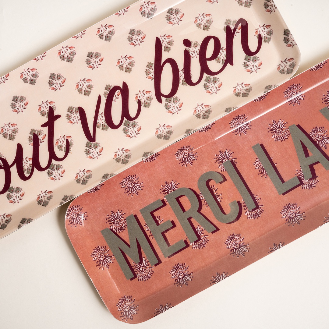 Nanpur Metal Dekoratif Tepsi 42x15x2 Cm Bej