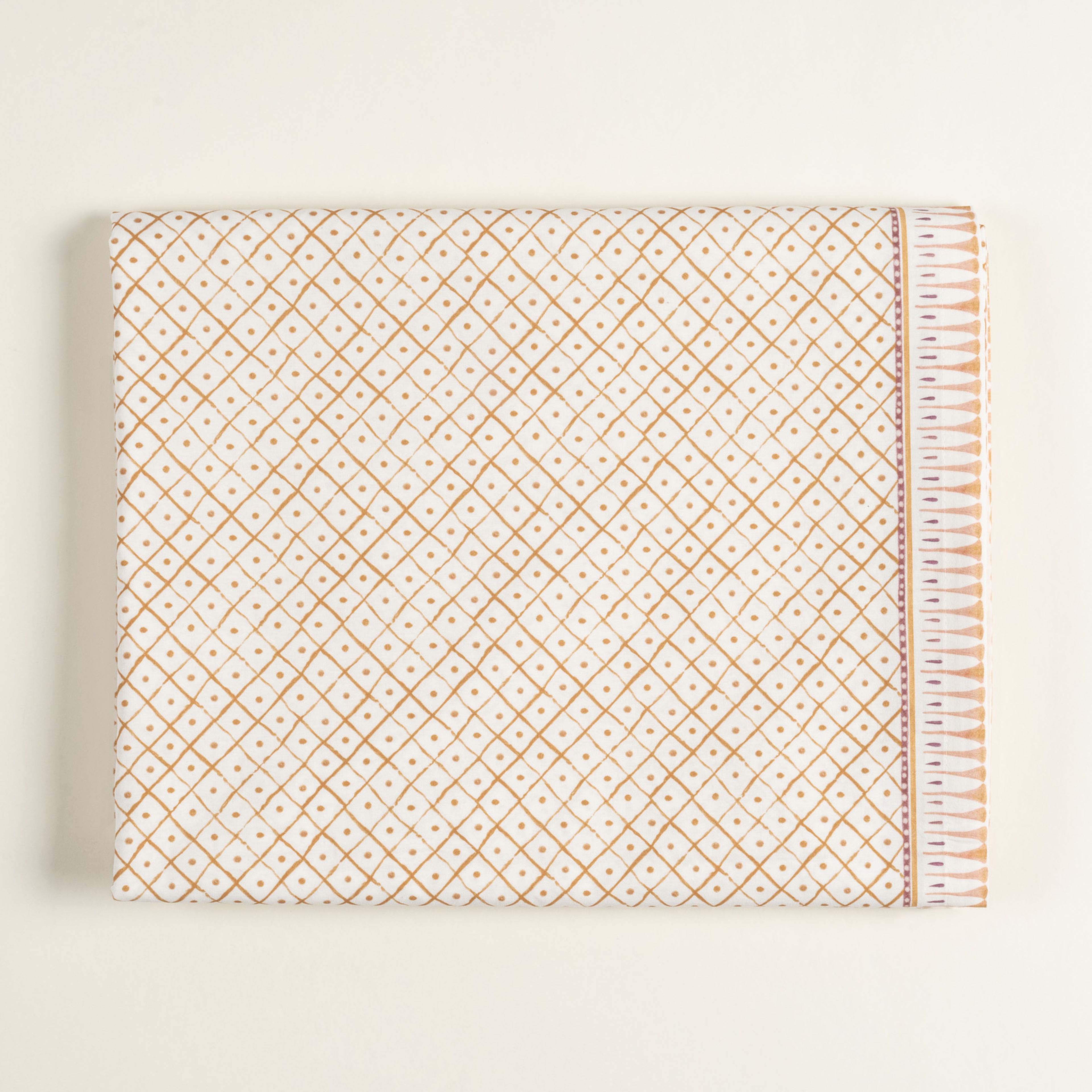 Nilüfer Nilüfer Baskılı Pamuk %100 Pamuk Masa Örtüsü 160 Cm X 240 Cm Ekru