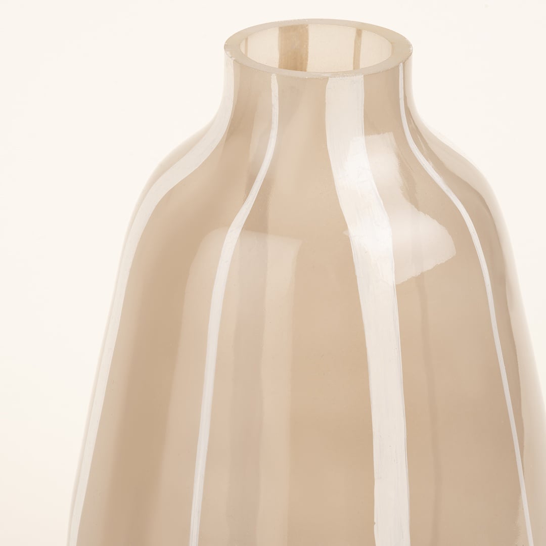 Aravalı Cam Dekoratif Obje 14x14x22 Cm Bej