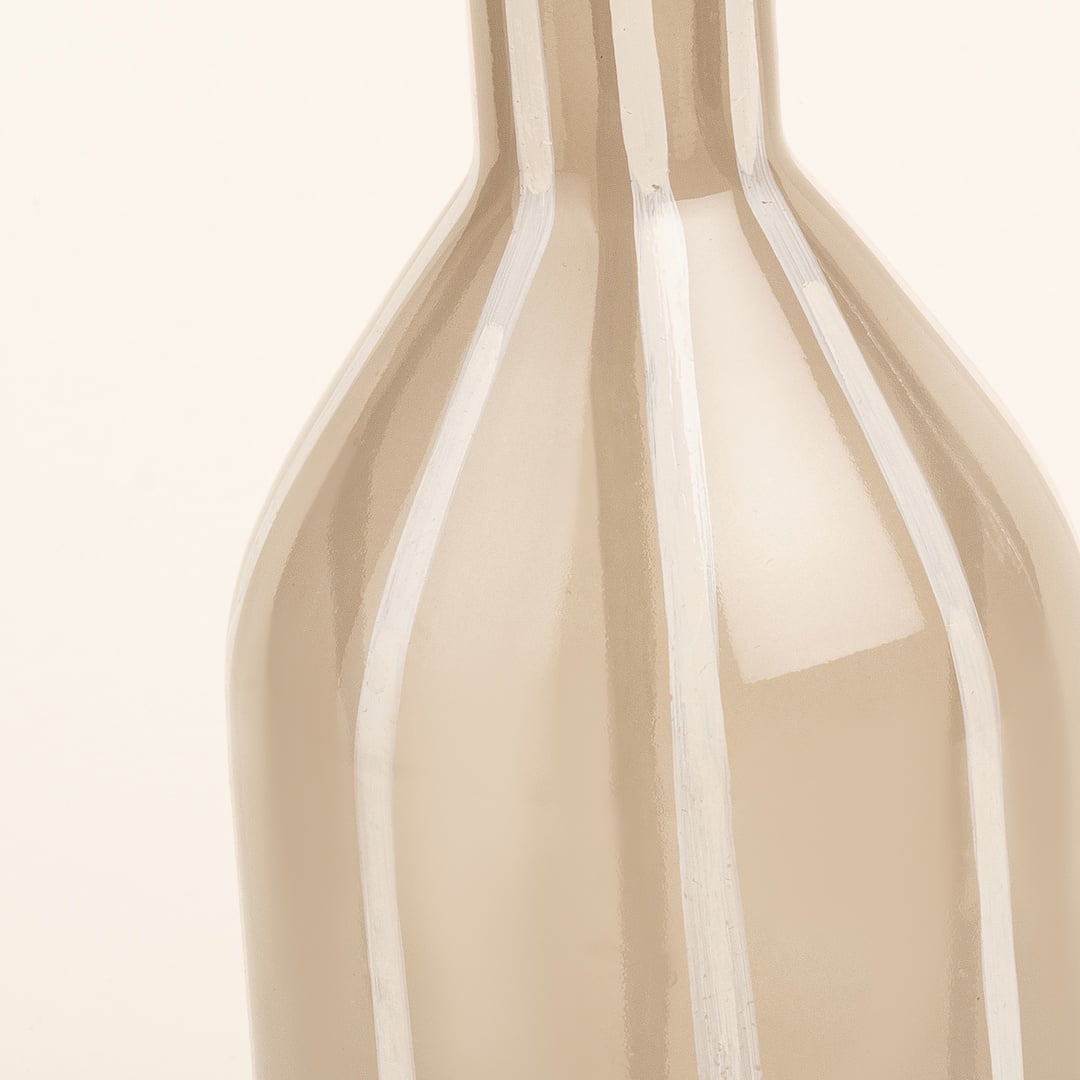 Aravalı Cam Dekoratif Obje 9x9x21 Cm Bej