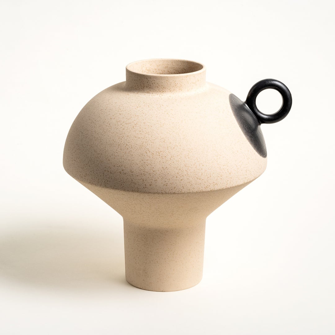 Lızbon Earthenware Vazo 28x25x27 Cm Bej