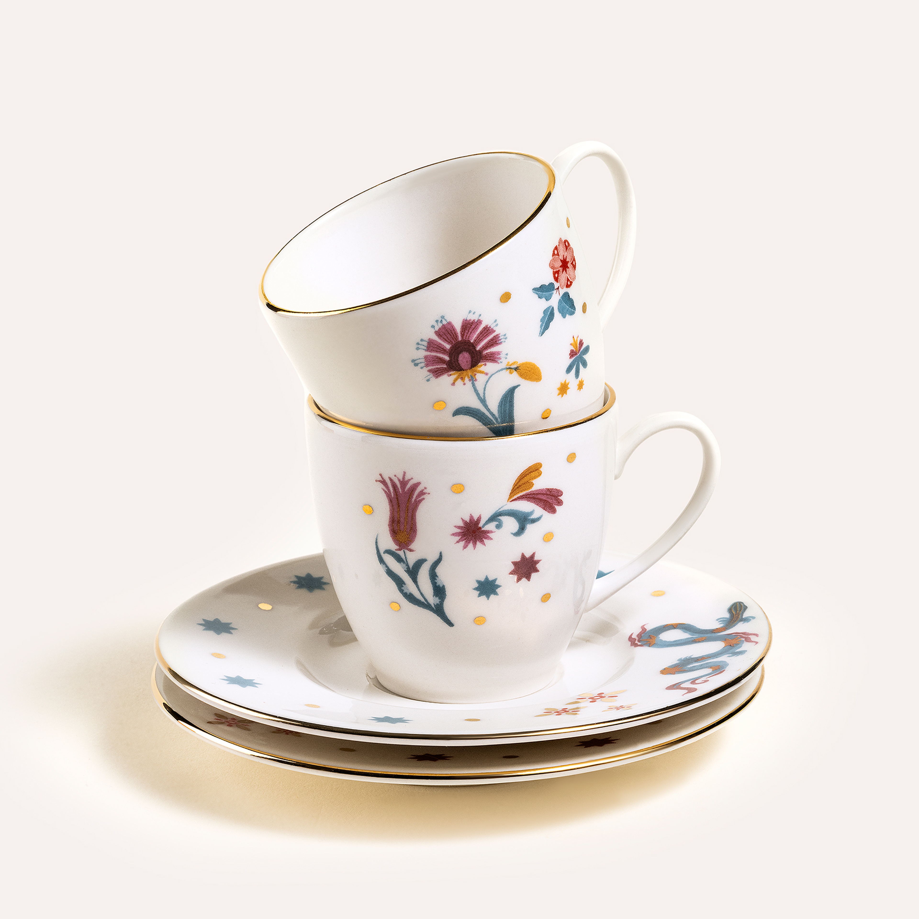 Gediz Porselen Kahve Seti 80 Ml Renkli