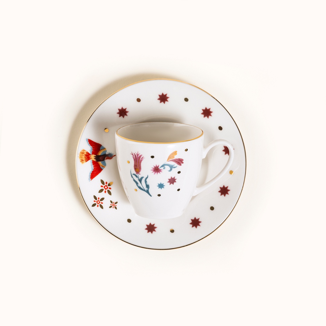 Gediz Porselen Kahve Seti 80 Ml Renkli