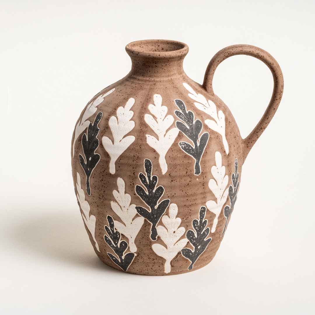 Lızbon Earthenware Vazo 18x14x20 Cm Kahverengi