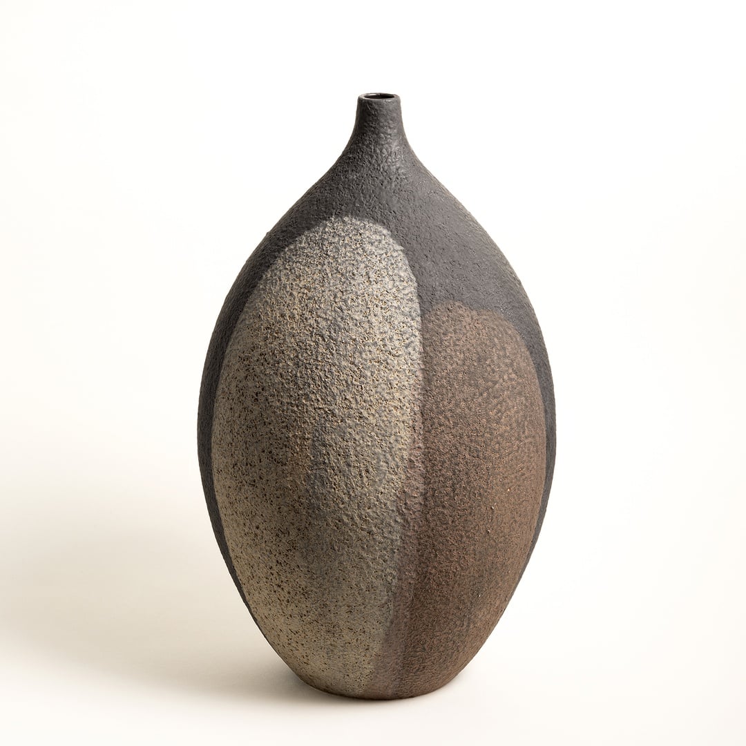 Lızbon Earthenware Vazo 28x28x44 Cm Kahverengi