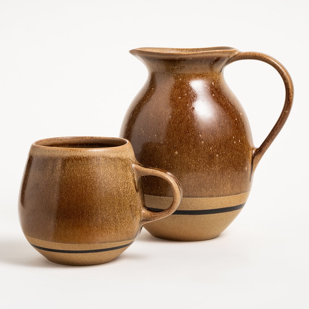 Lızbon Stoneware Sürahi 17x12x18 Cm Kahverengi