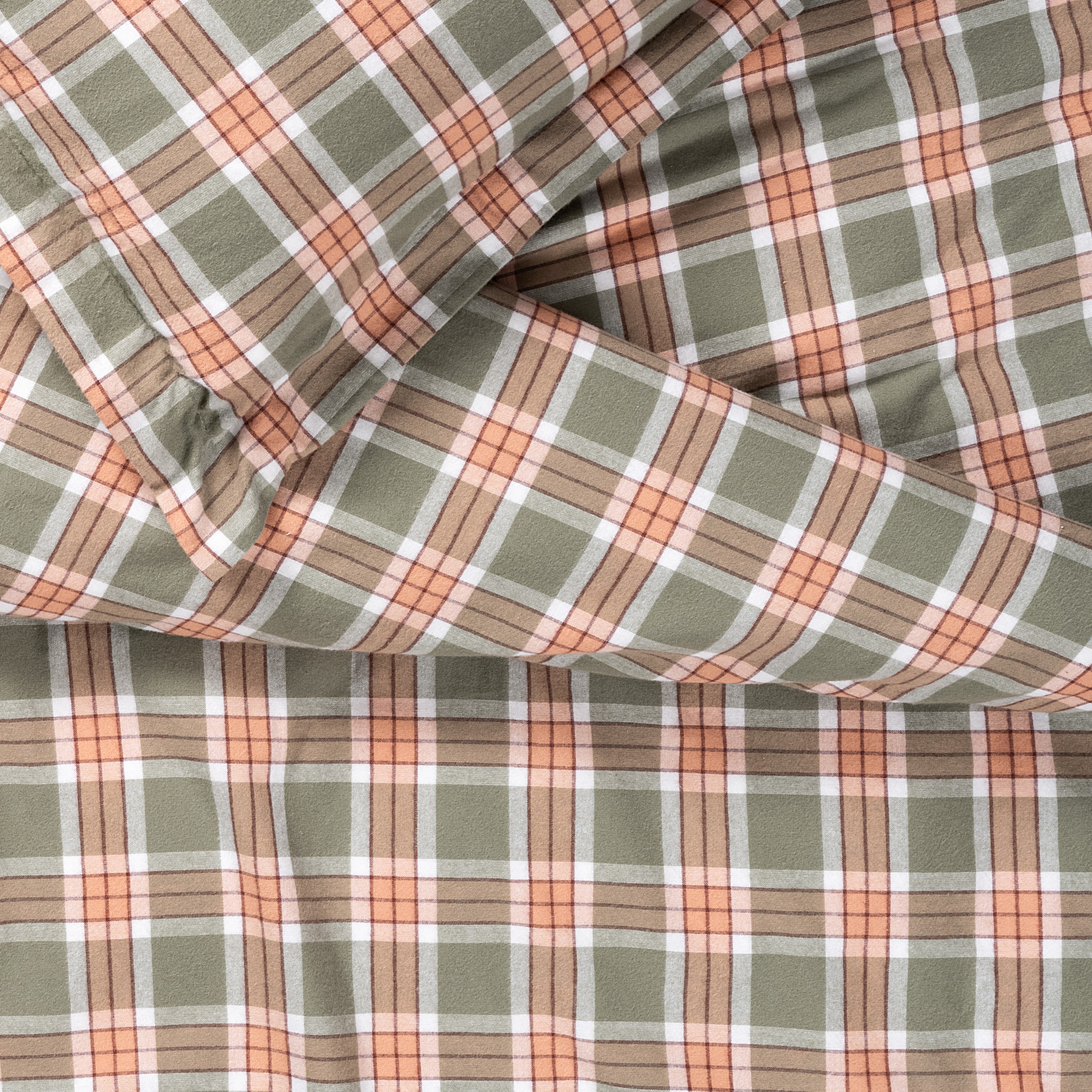 Vıseu Ekoseli Pamuk %100 Pamuk Flanel Nevresim Seti 240x220 Cm Orman Yeşilı