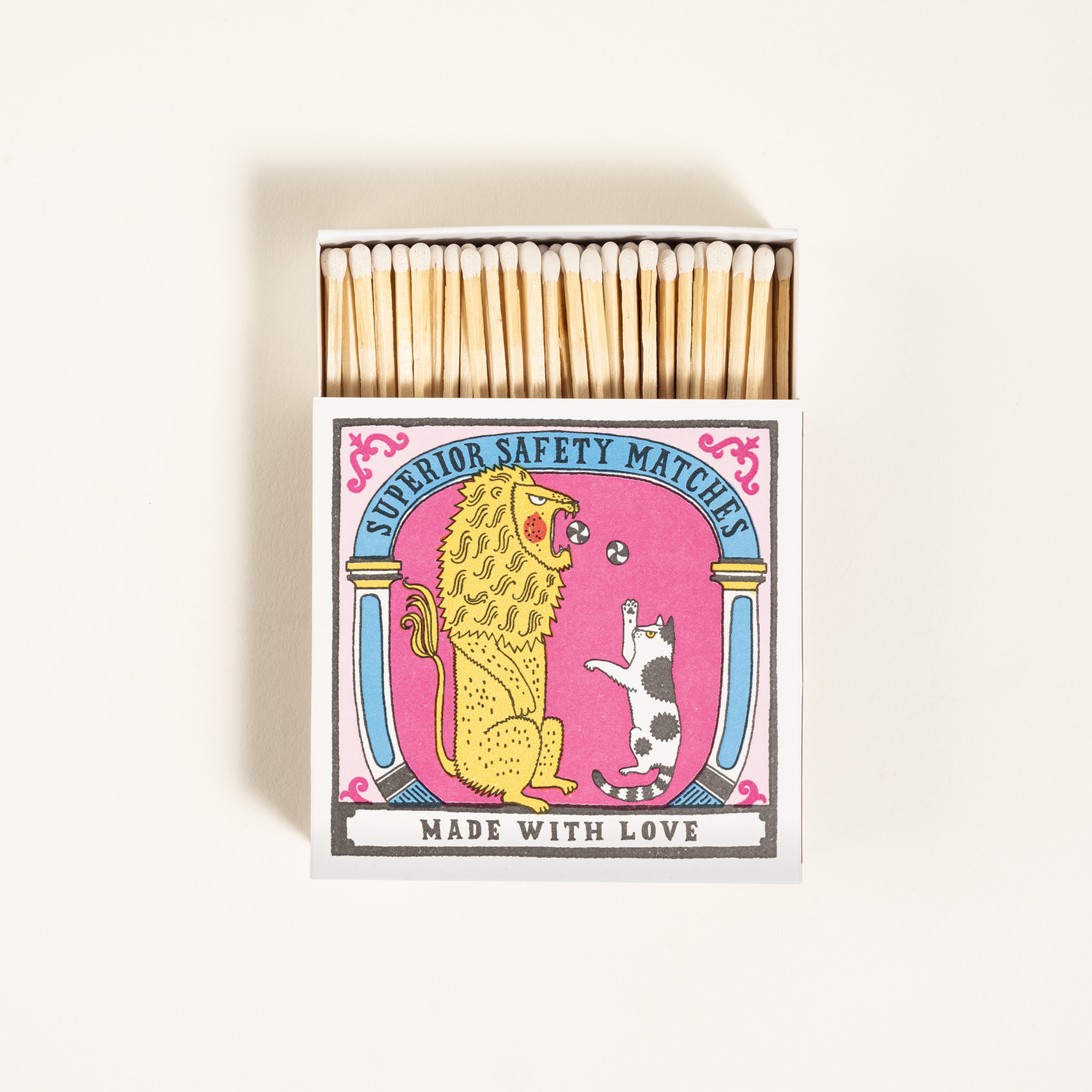 Bıg Cat Lıttle Cat Ahşap Kibrit Hediyelik Eşya 11x11x3 Cm Renkli