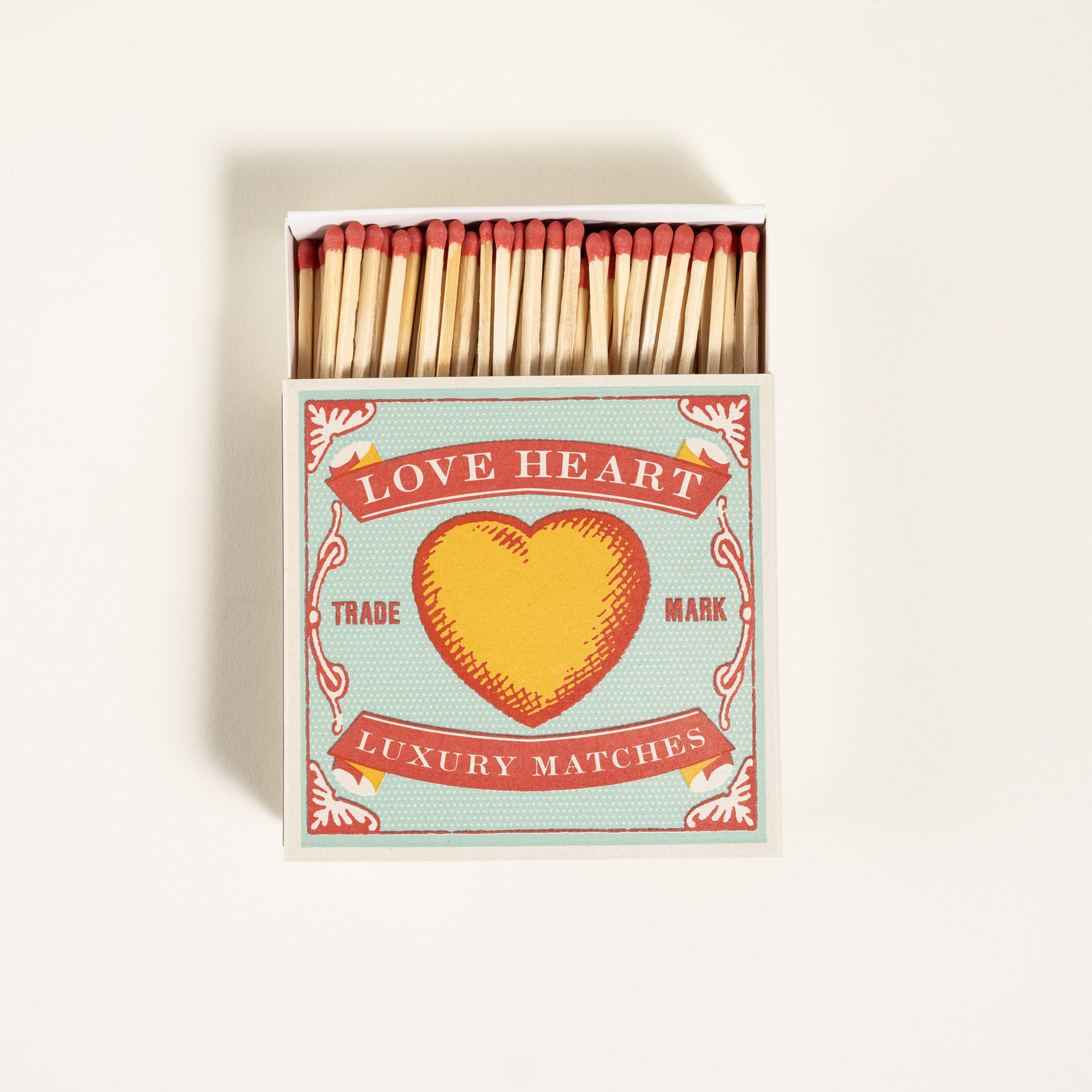 Love Heart Ahşap Kibrit Hediyelik Eşya 11x11x3 Cm Renkli