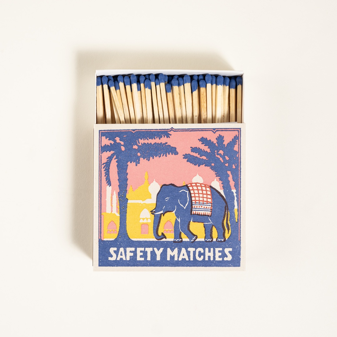 Pınk Elephant Ahşap Kibrit Hediyelik Eşya 11x11x3 Cm Renkli