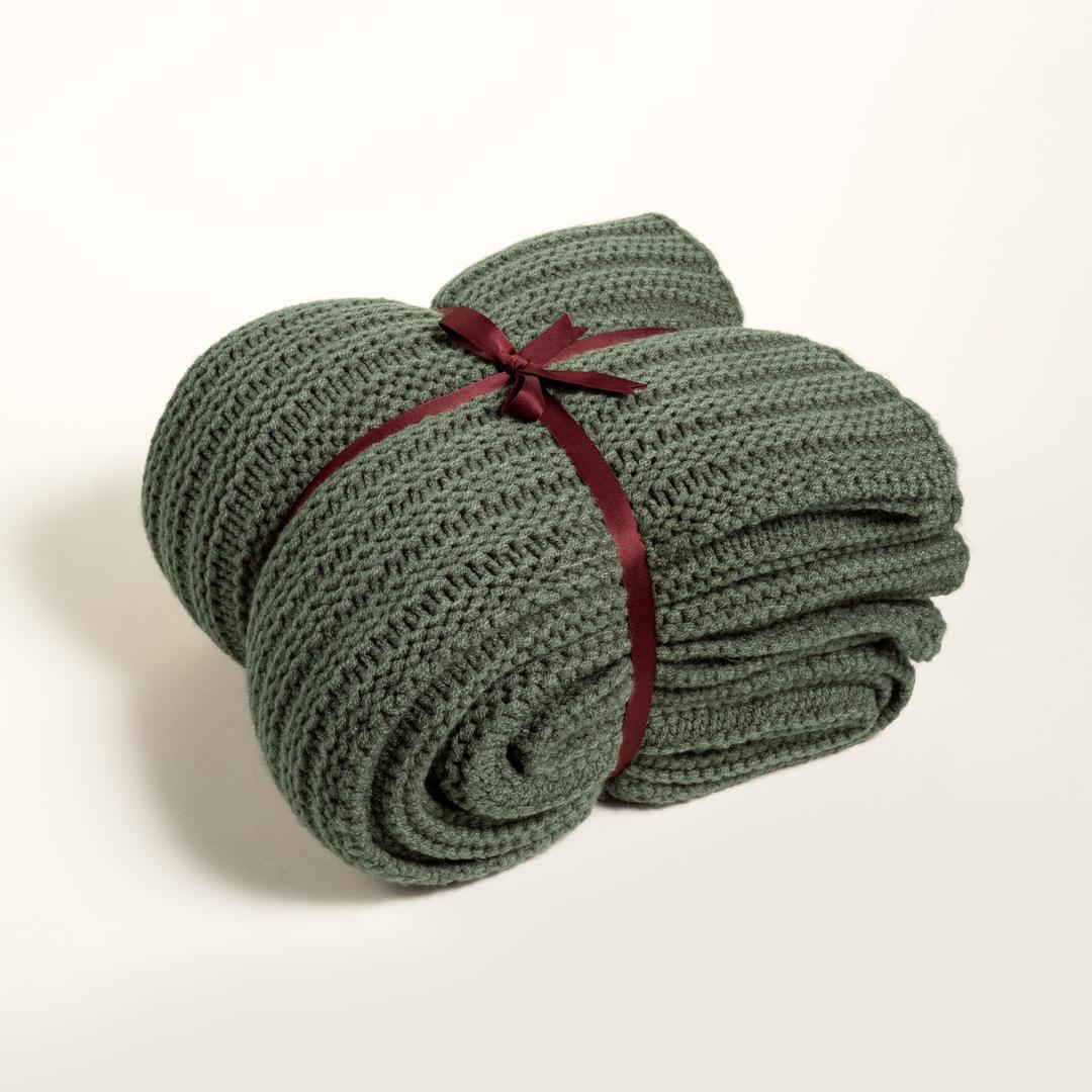 Moda Örme Akrilik 100% Akrilik Koltuk Şalı 130x170 Cm Orman Yeşilı