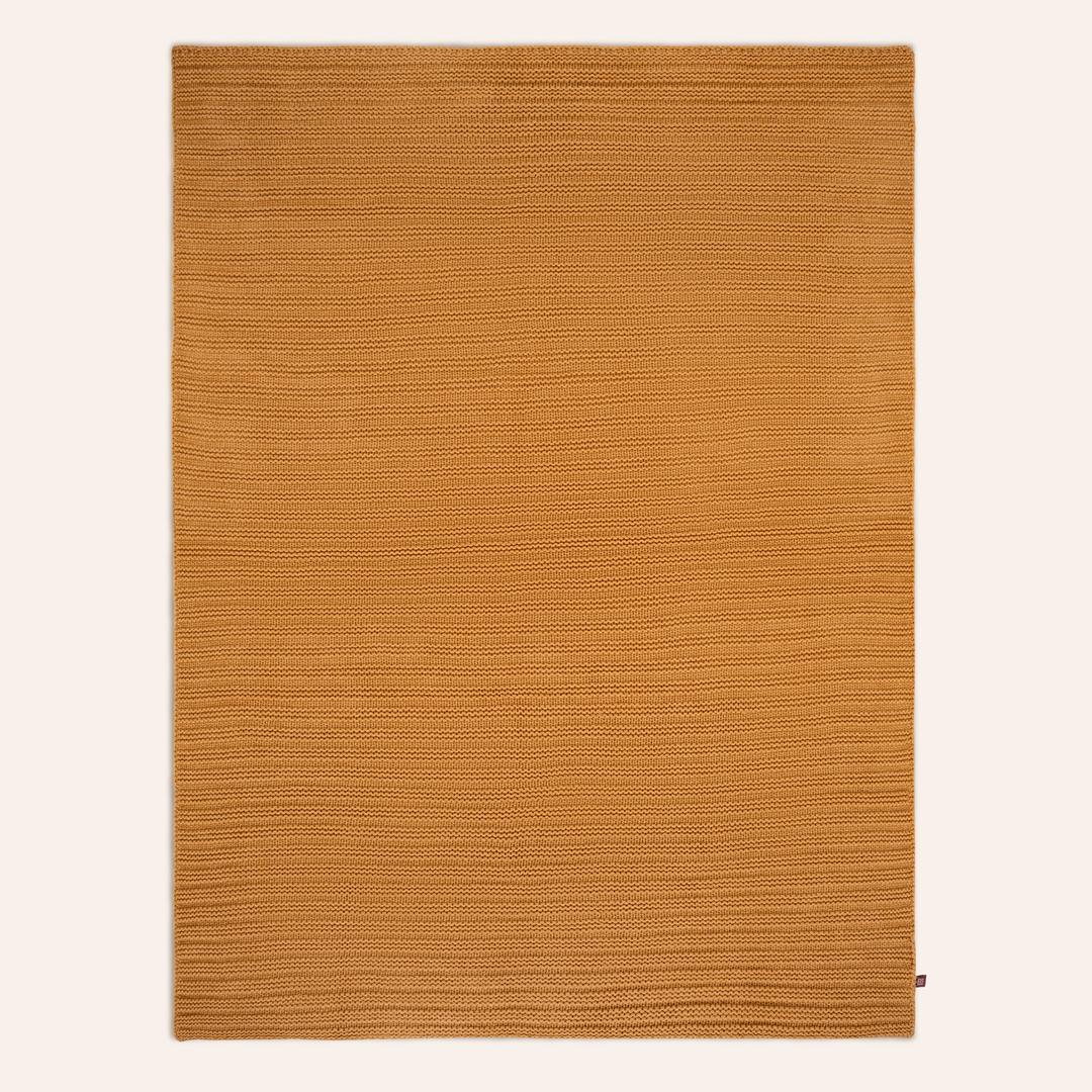 Moda Örme Akrilik 100% Akrilik Koltuk Şalı 130x170 Cm Hardal Sarısı