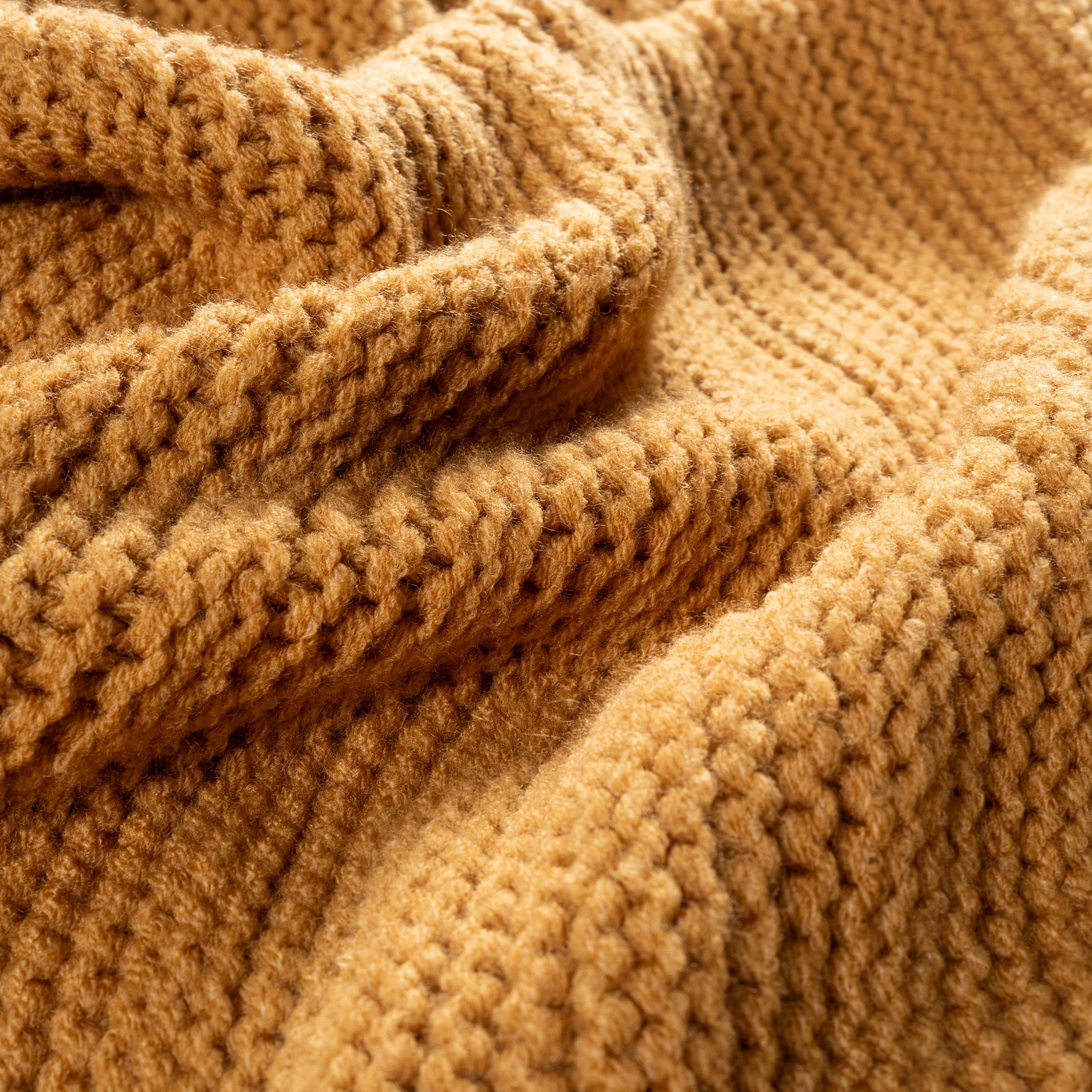 Moda Örme Akrilik 100% Akrilik Koltuk Şalı 130x170 Cm Hardal Sarısı