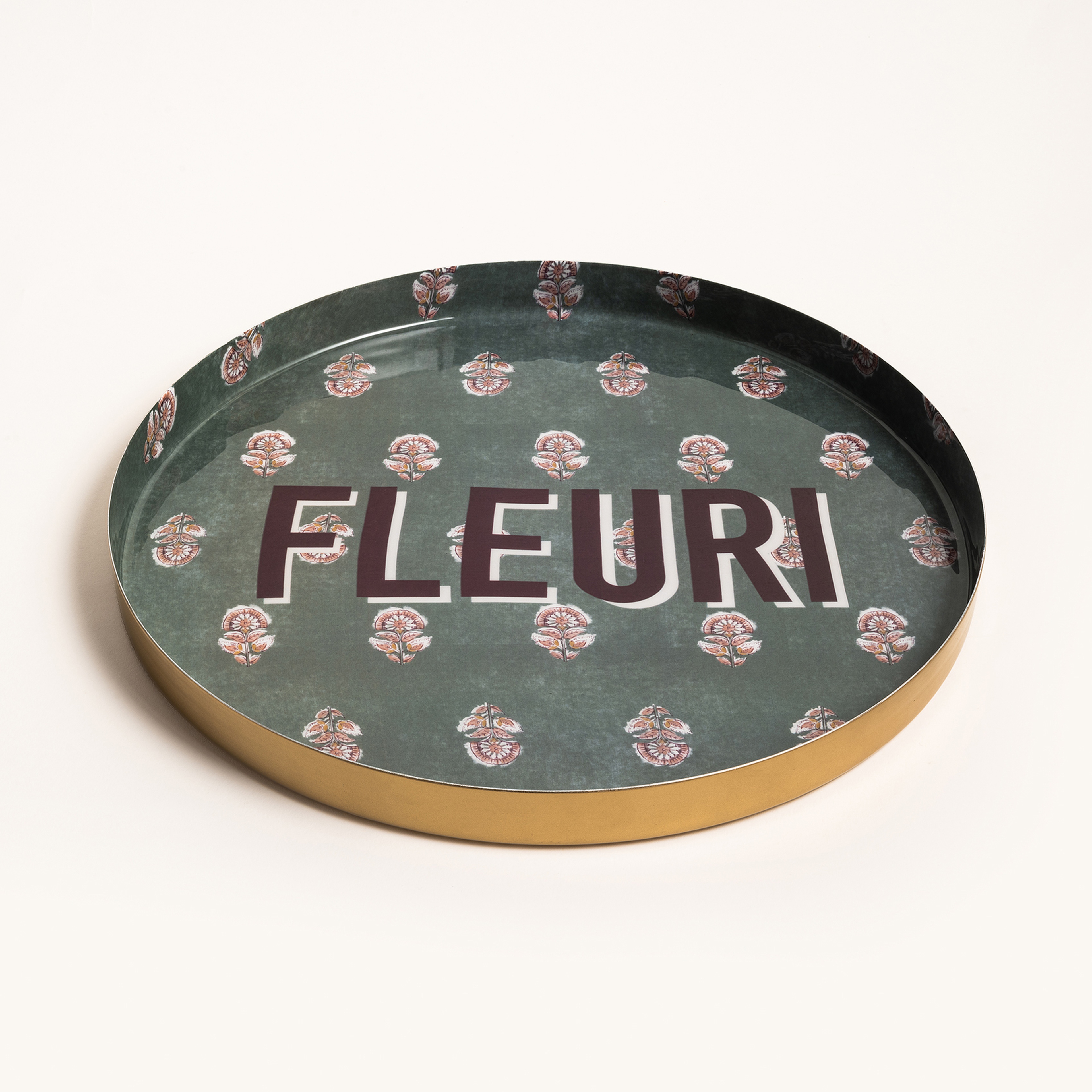 Nanpur Metal Dekoratif Tepsi 30x30x3 Cm Yeşil