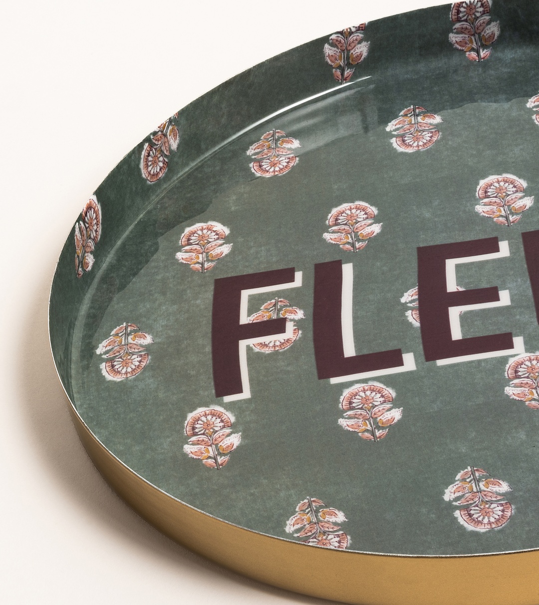 Nanpur Metal Dekoratif Tepsi 30x30x3 Cm Yeşil