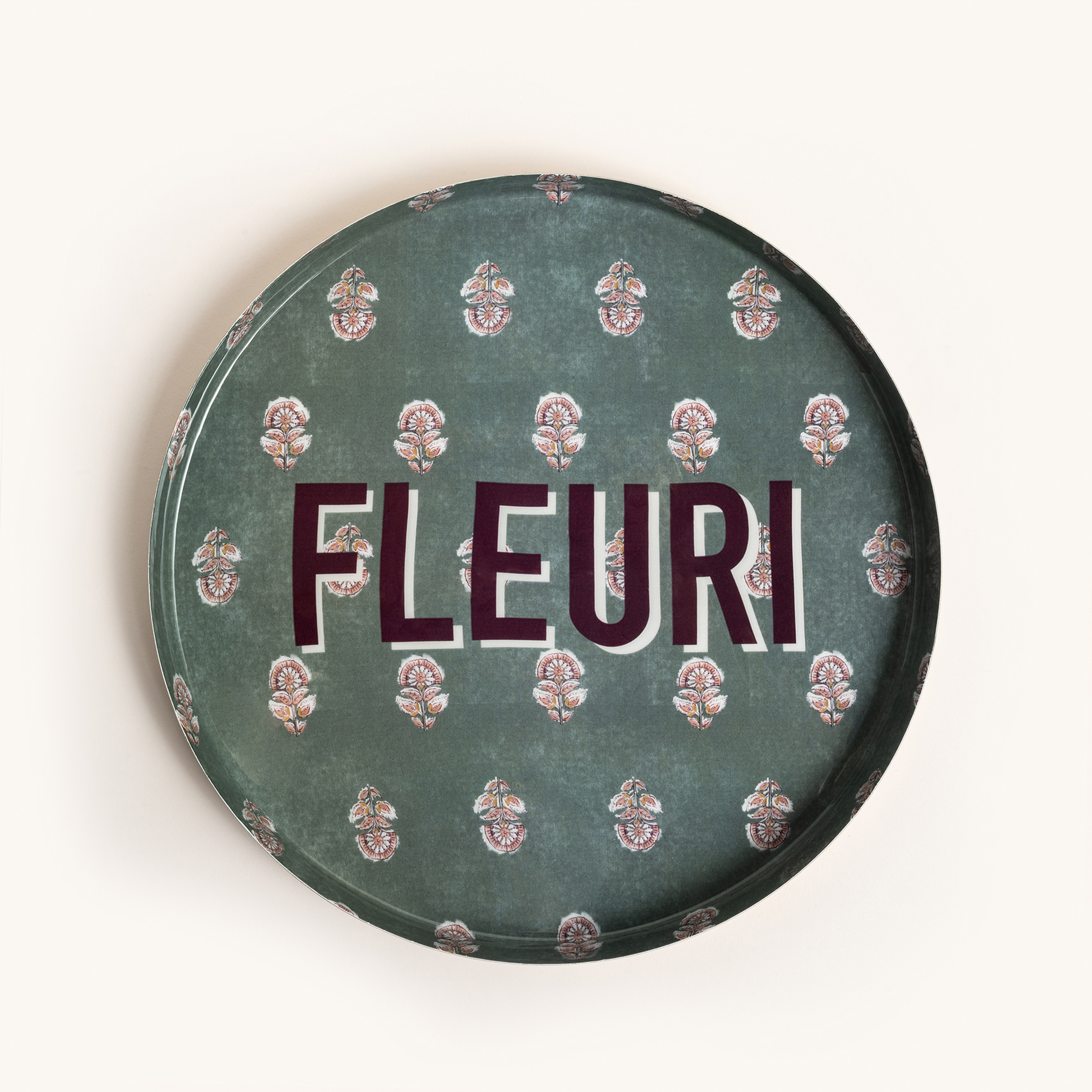 Nanpur Metal Dekoratif Tepsi 30x30x3 Cm Yeşil