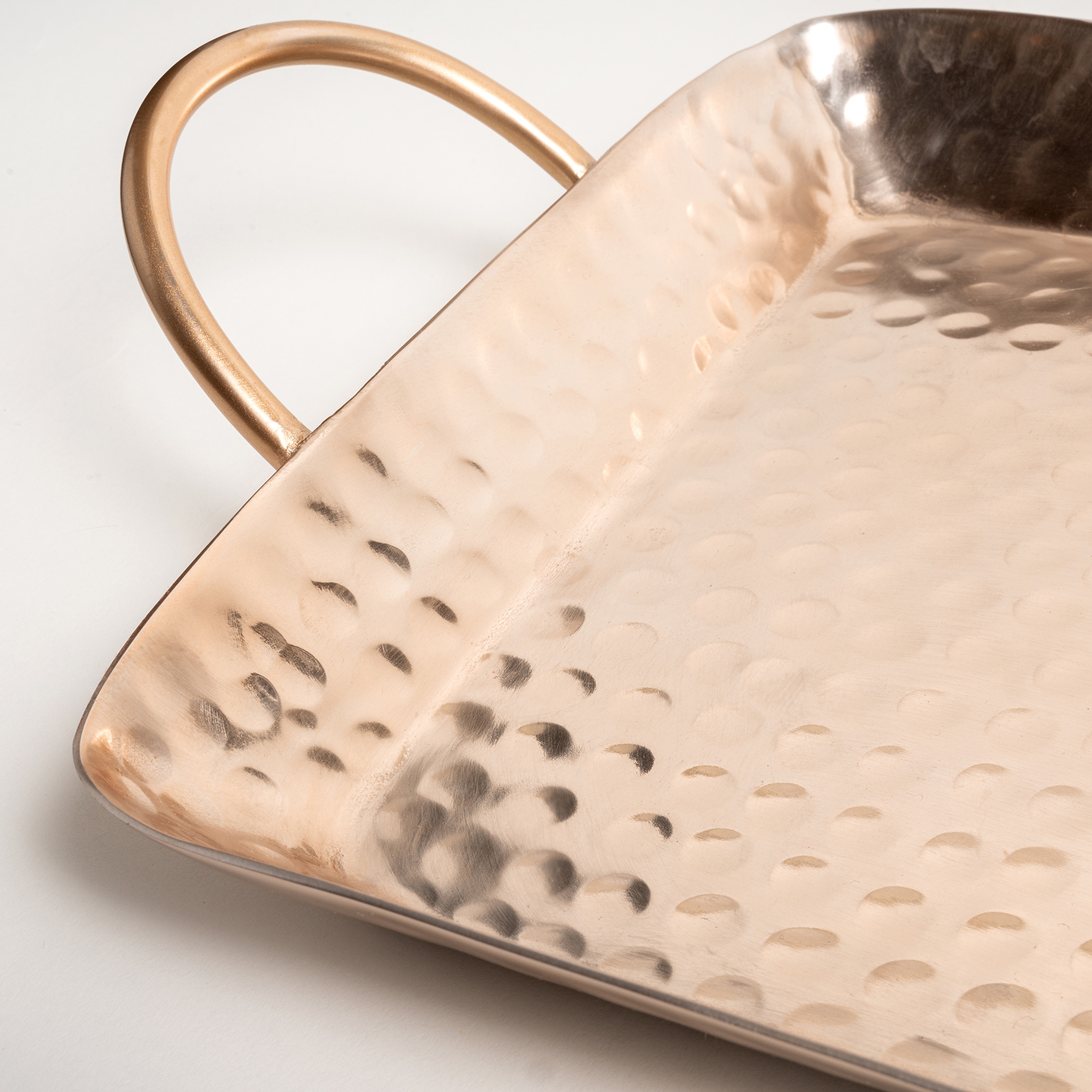 Nanpur Metal Dekoratif Tepsi 53x26x7 Cm Gümüş