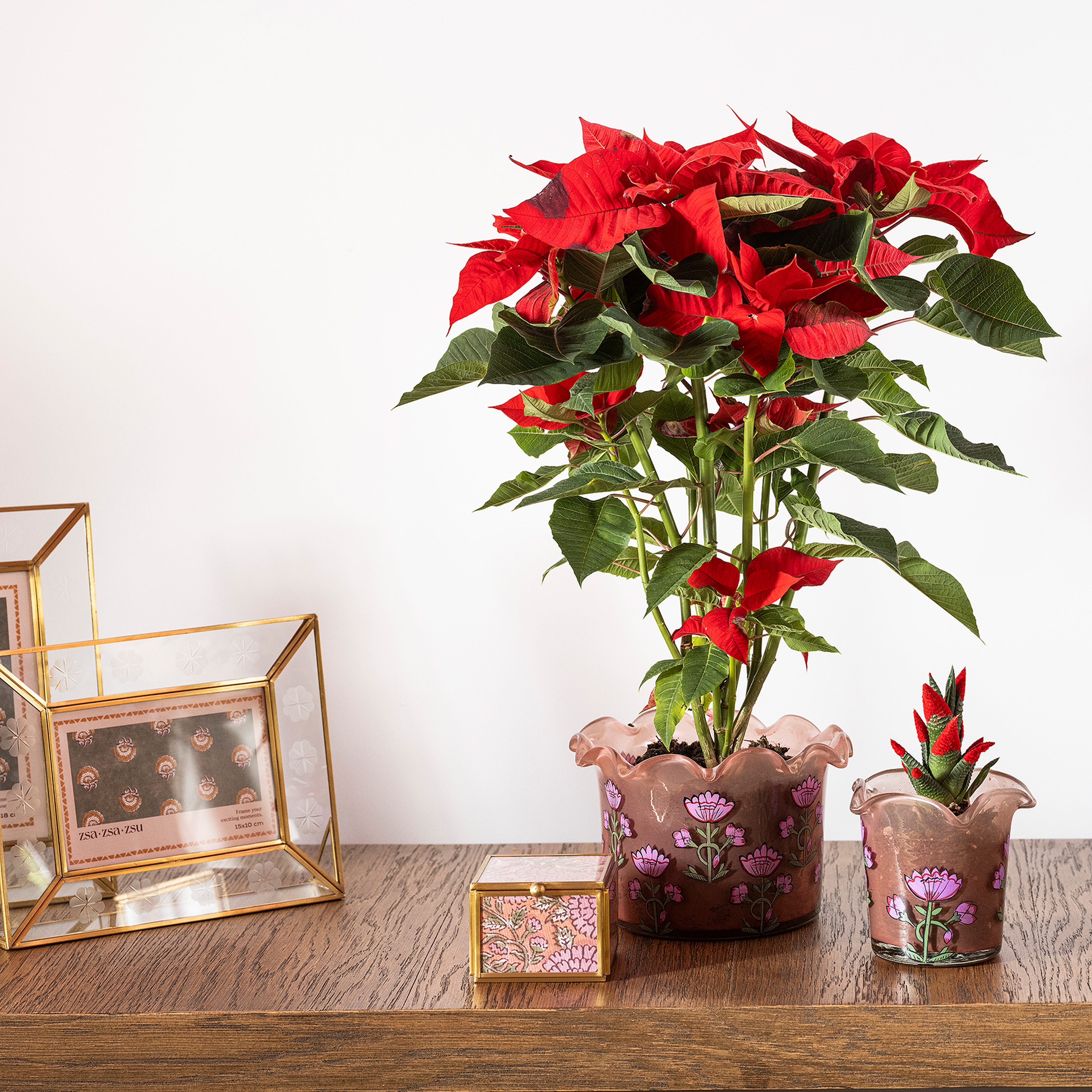 Aravalı Cam Dekoratif Kase 17x17x12 Cm Pembe