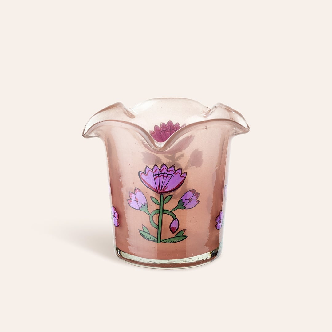 Aravalı Cam Dekoratif Kase 10x10x10 Cm Pembe