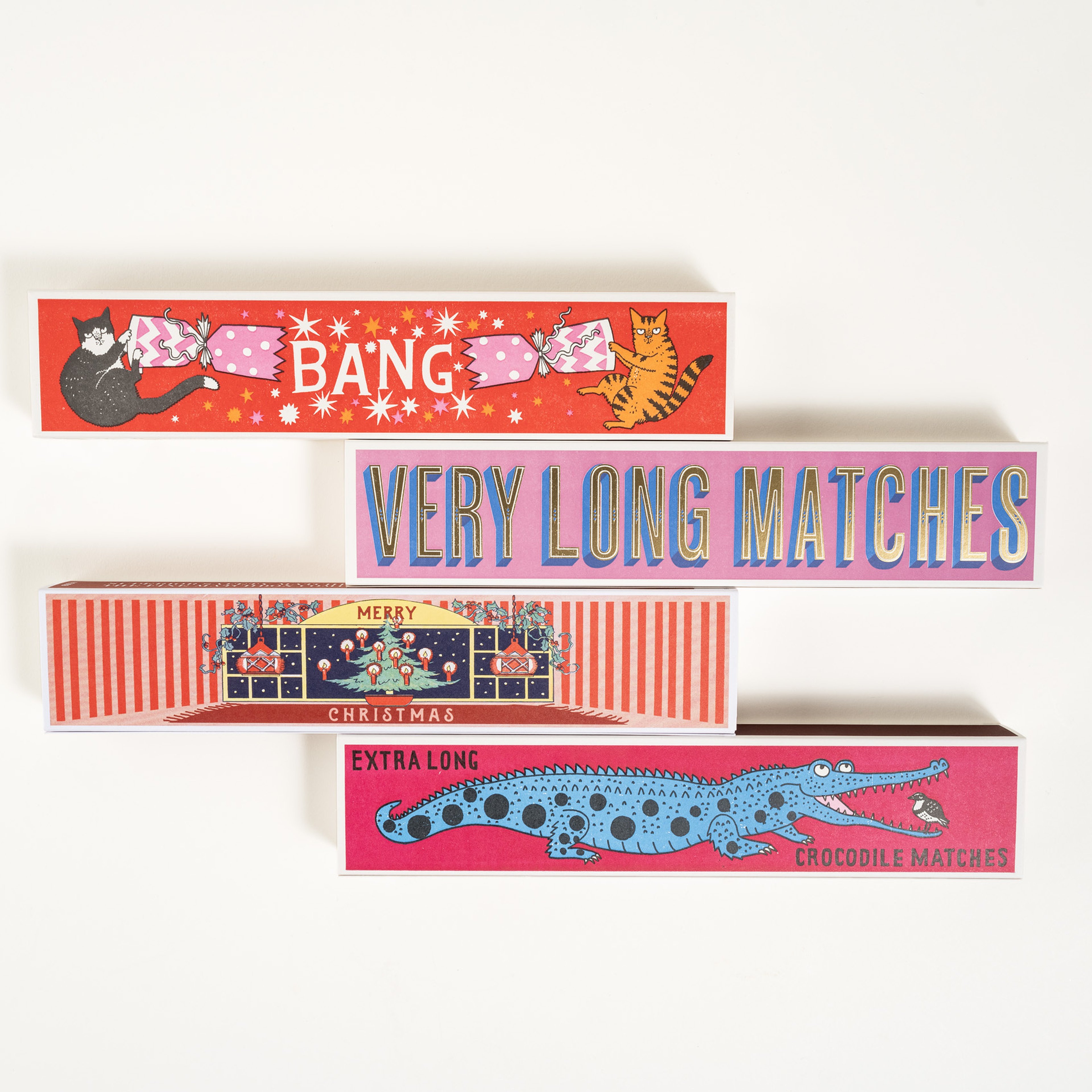 Cracker Cats Ahşap Kibrit Hediyelik Eşya 29x6x3 Cm Renkli