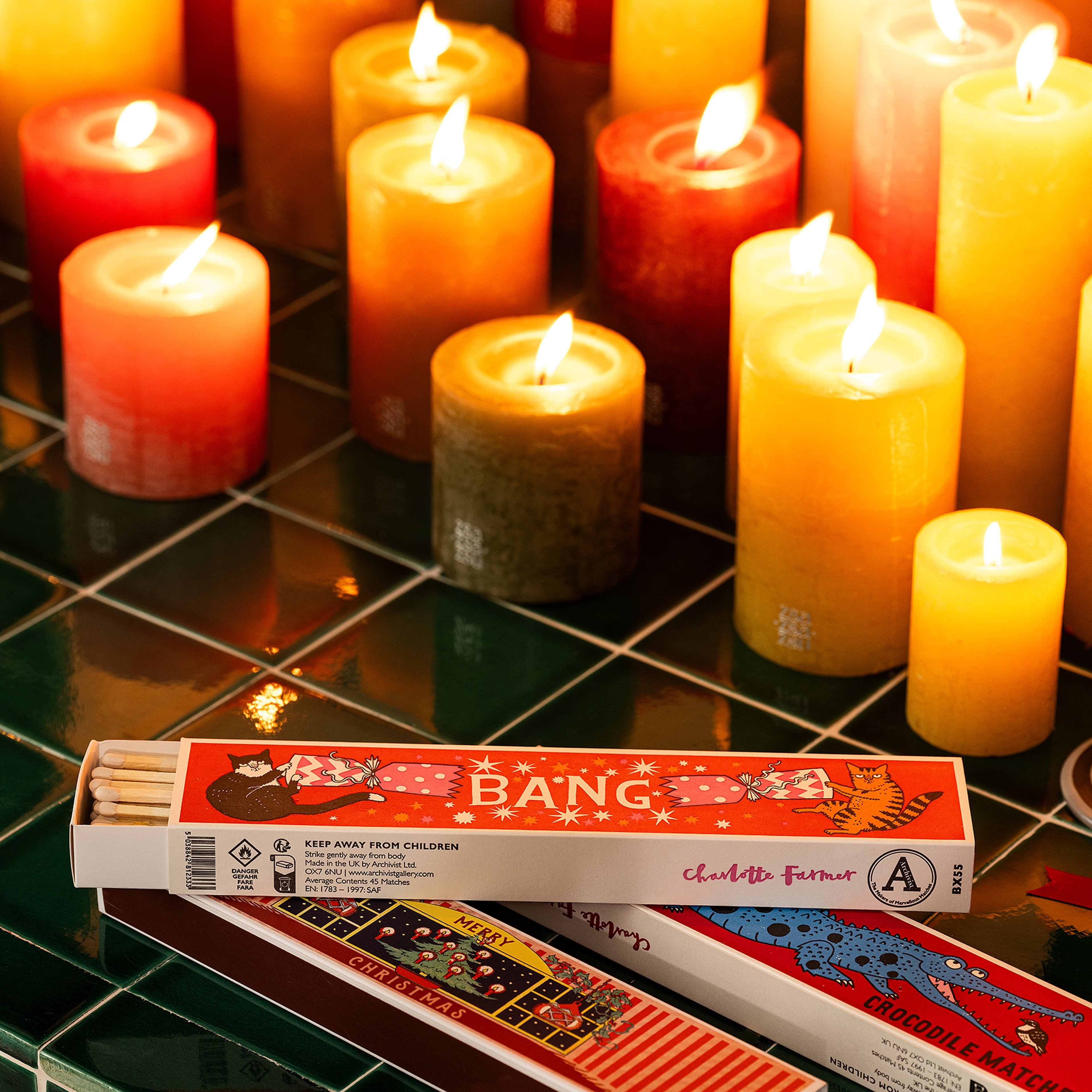 Cracker Cats Ahşap Kibrit Hediyelik Eşya 29x6x3 Cm Renkli