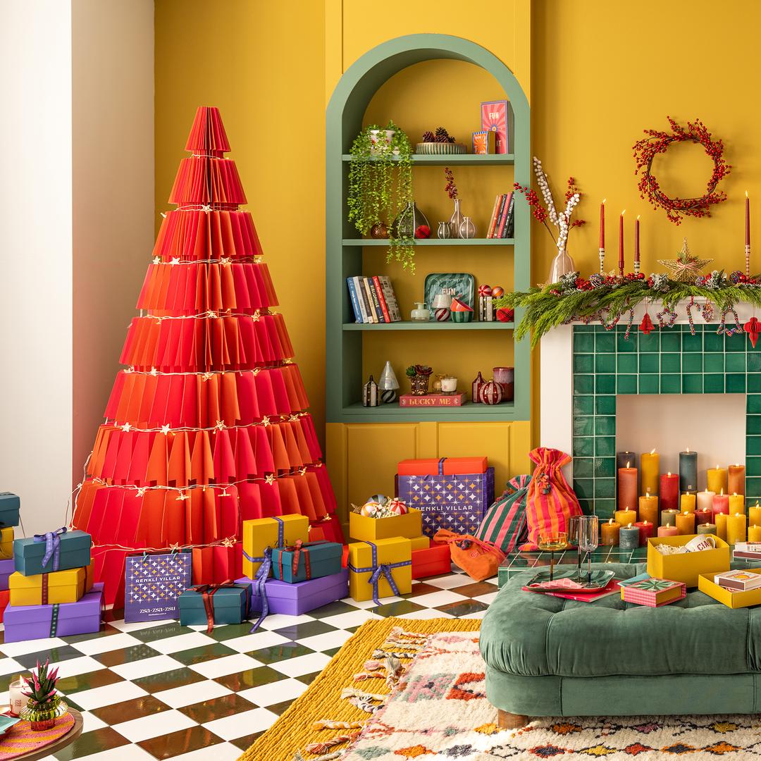 Naıla Dekoratif Obje 109x109x180 Cm Fuşya - Turuncu