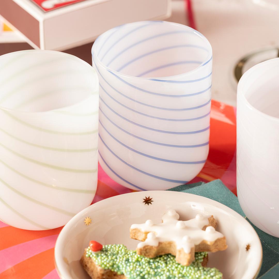 Henan Borosilikat Cam Su Bardağı 300 Ml Mavi