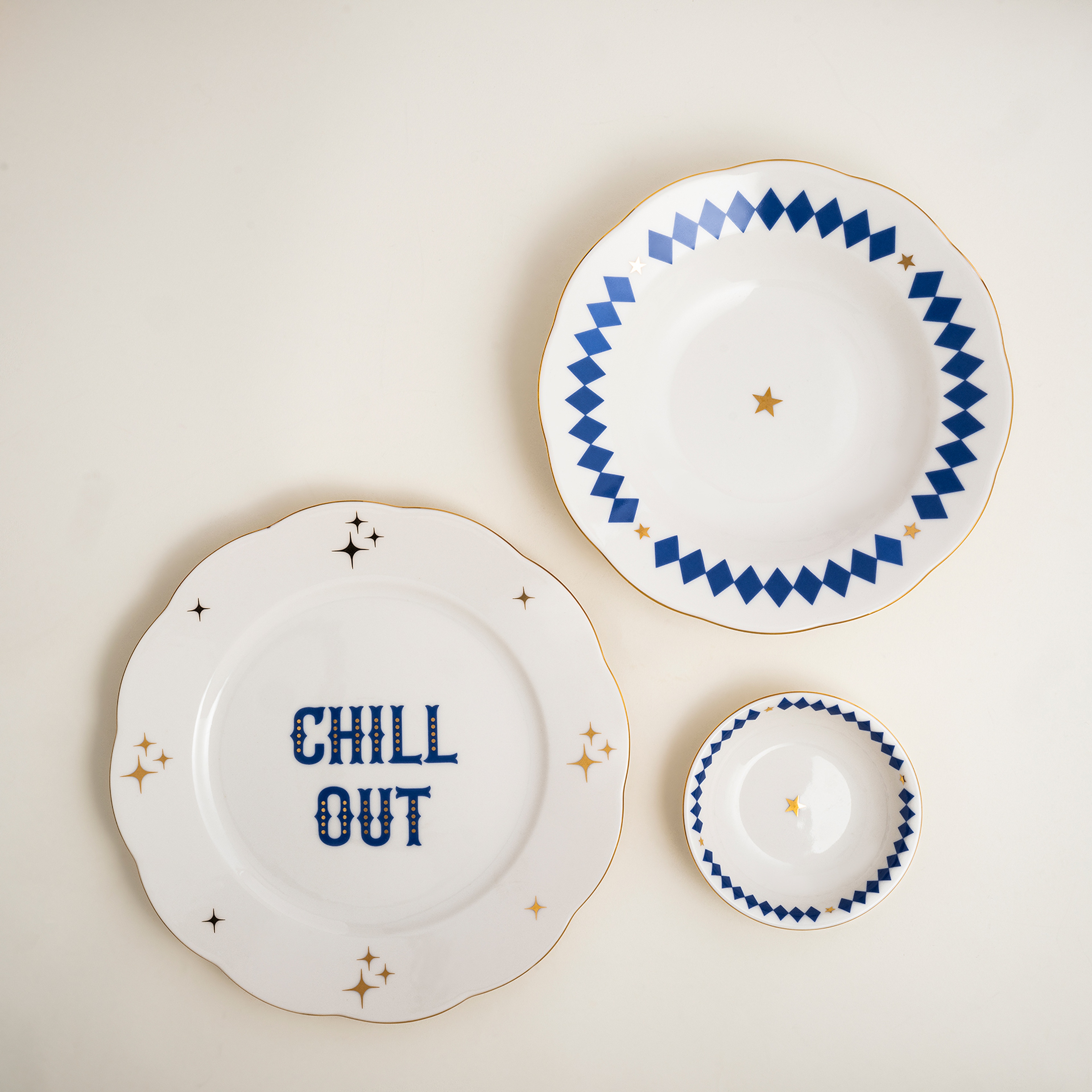 Emet Porselen Çukur Tabak 23x23x4.5 Cm Mavi