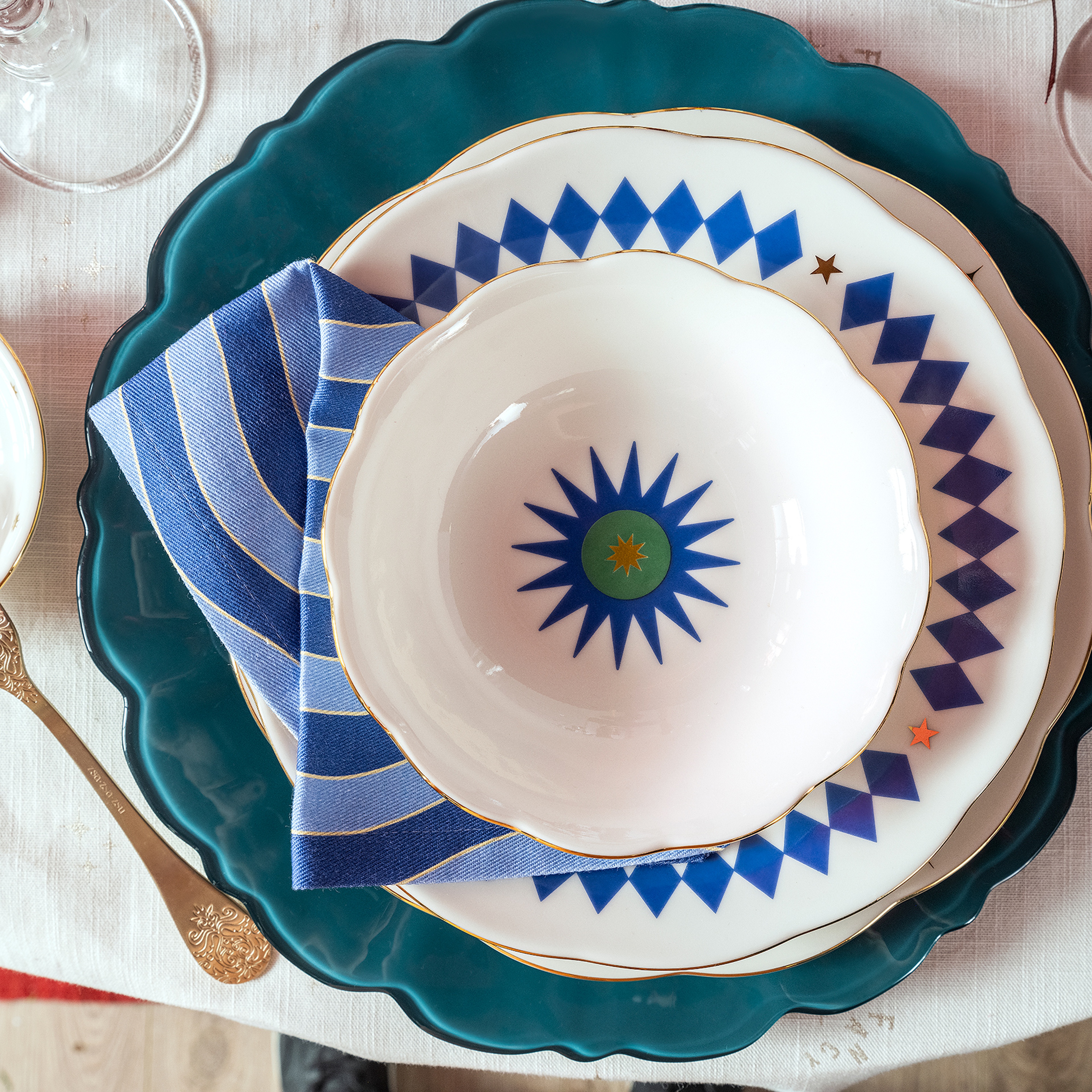 Emet Porselen Kase 16x16x5.1 Cm Mavi