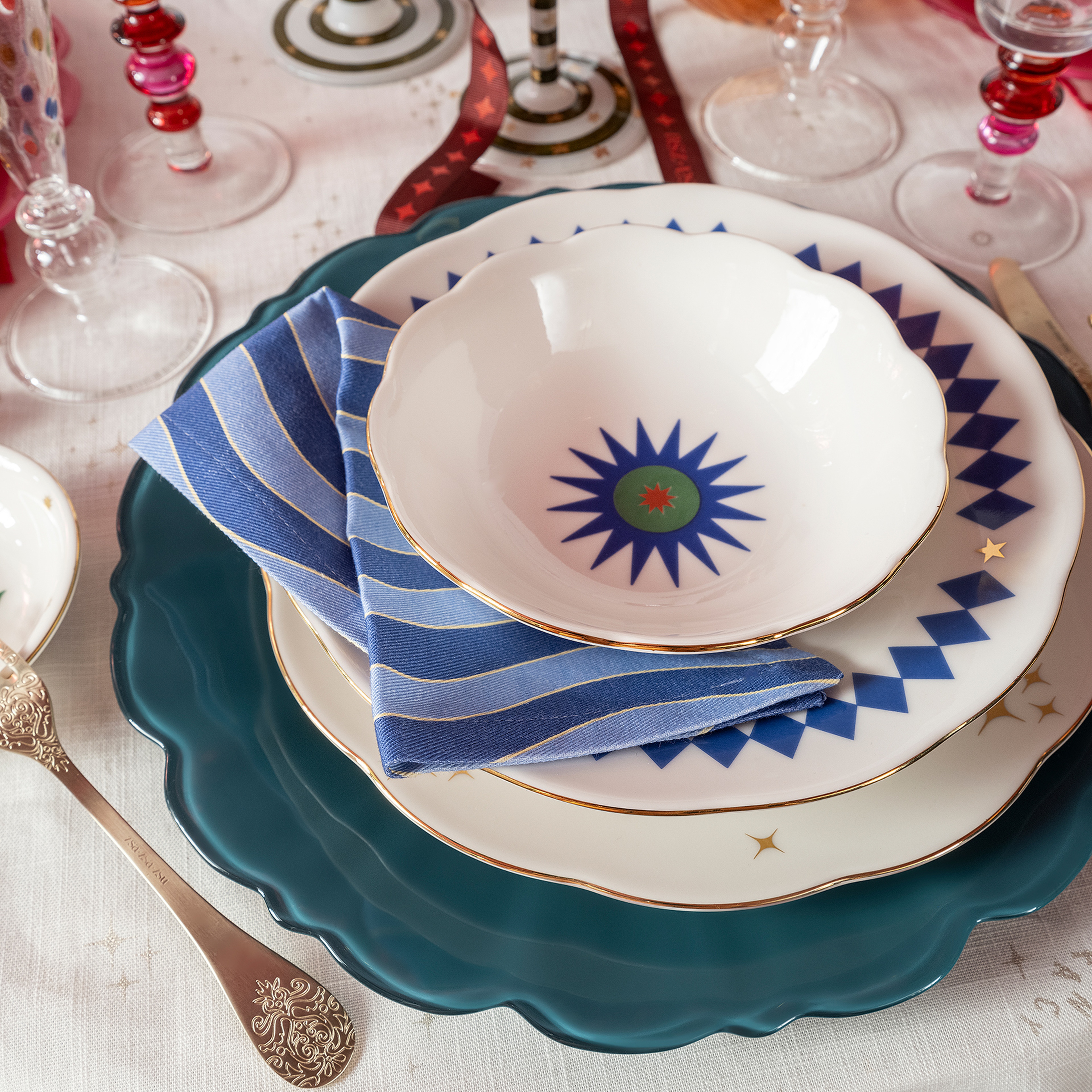 Emet Porselen Kase 16x16x5.1 Cm Mavi