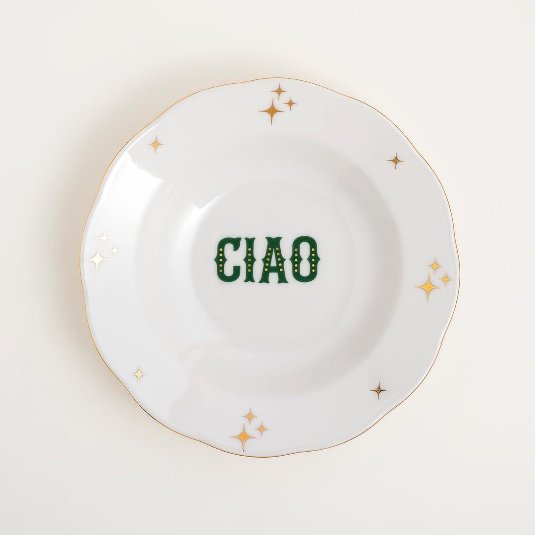 Emet Porselen Çukur Tabak 23x23x4.5 Cm Yeşil