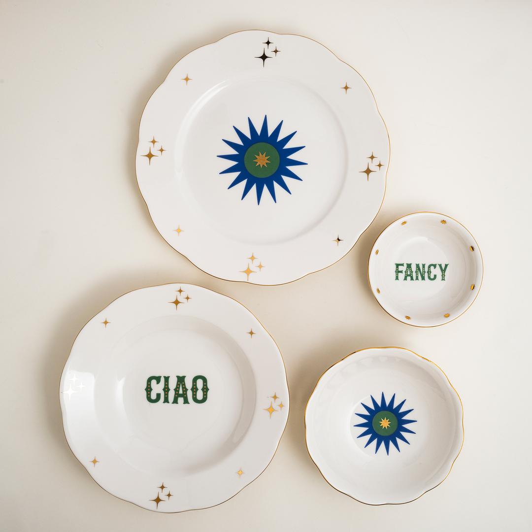 Emet Porselen Çukur Tabak 23x23x4.5 Cm Yeşil