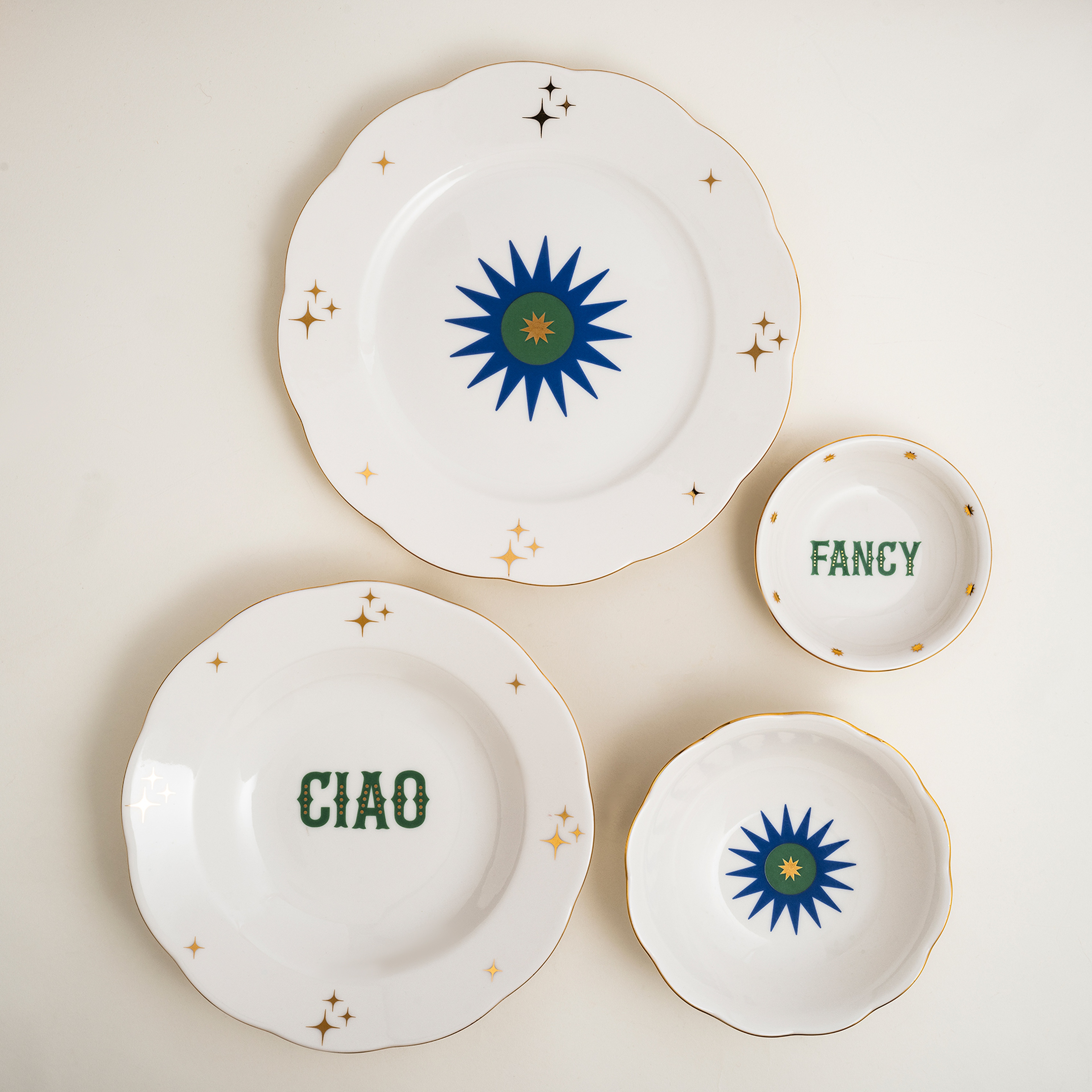 Emet Porselen Çukur Tabak 23x23x4.5 Cm Yeşil