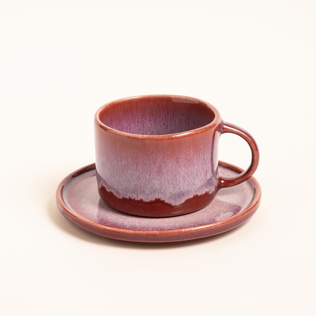 Fonte Stoneware Çay Seti 160 Ml Fuşya