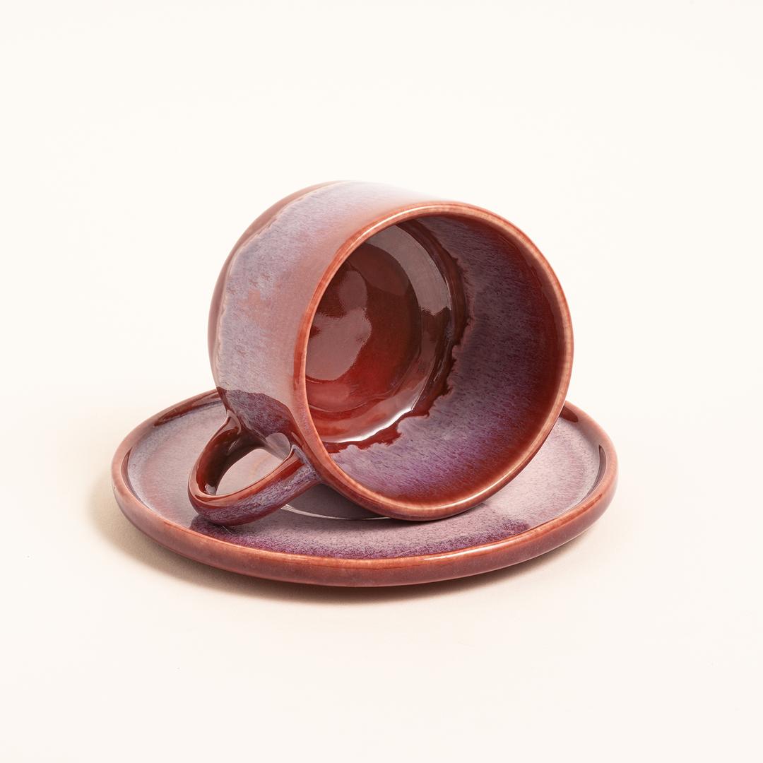 Fonte Stoneware Çay Seti 160 Ml Fuşya