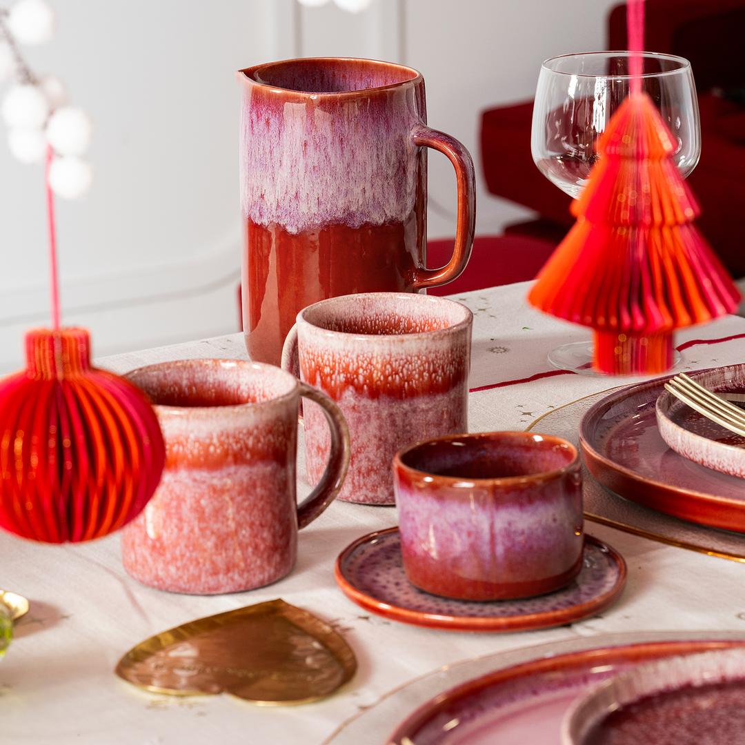 Fonte Stoneware Çay Seti 160 Ml Fuşya