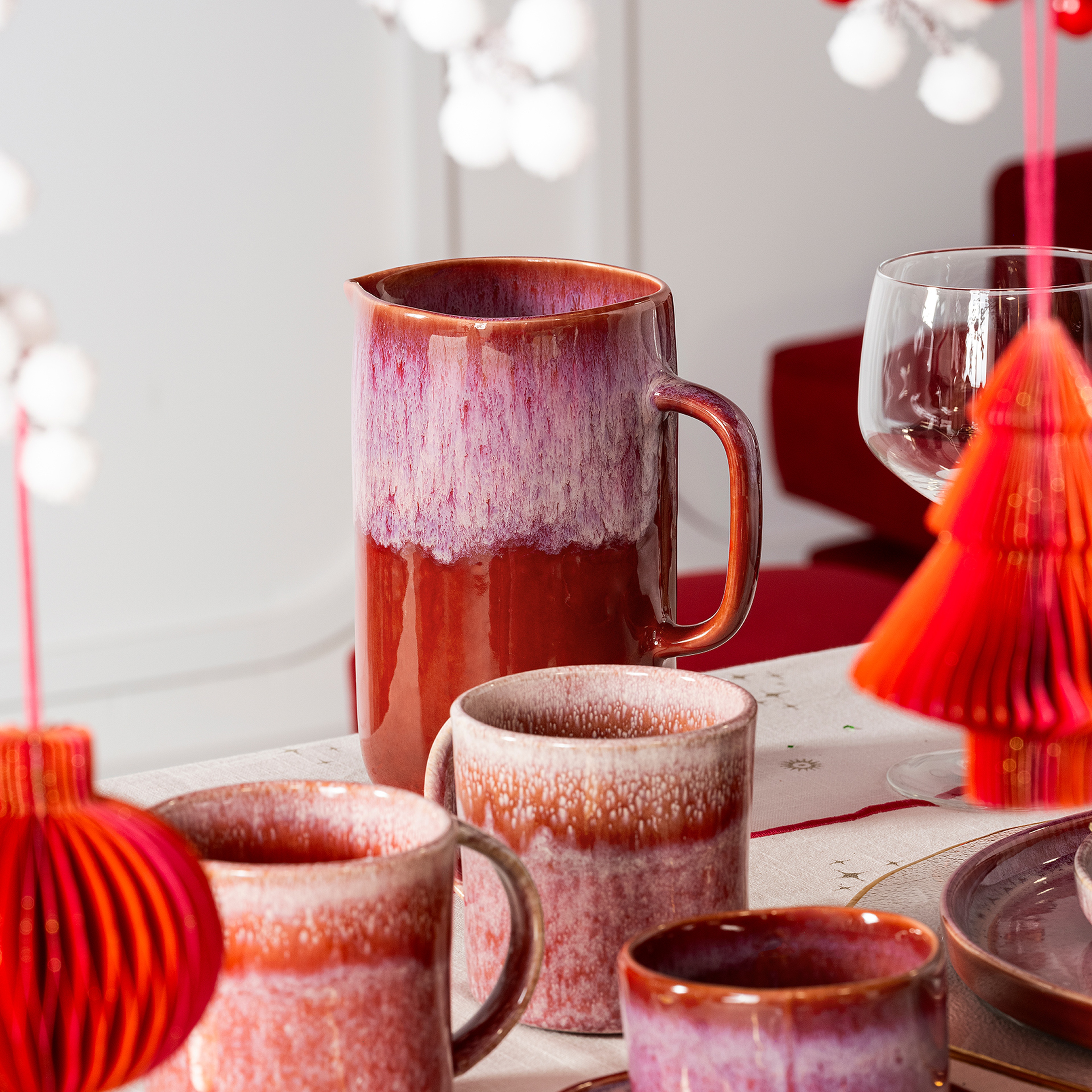 Fonte Stoneware Sürahi 700 Ml Fuşya