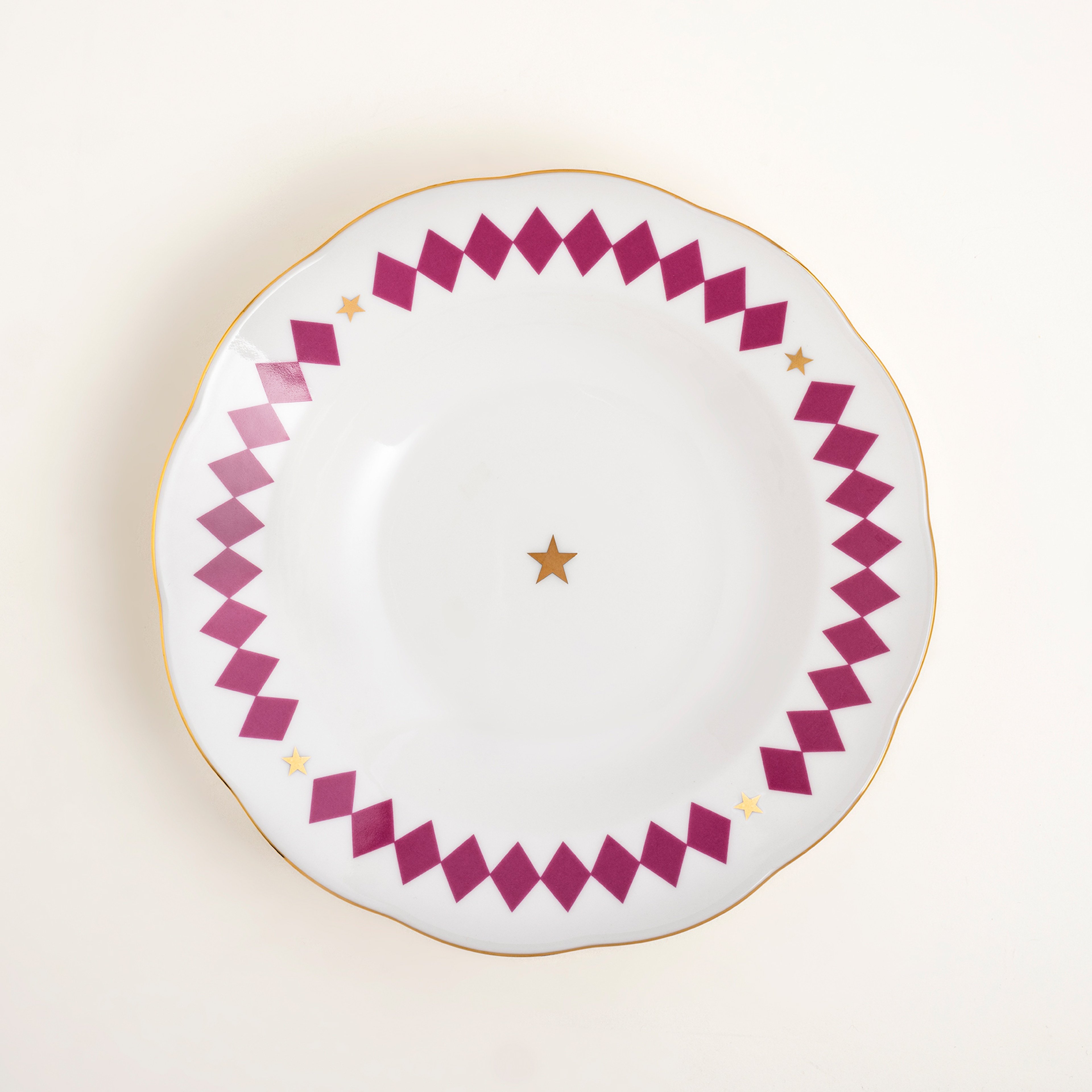 Emet Porselen Çukur Tabak 23x23x4.5 Cm Fuşya