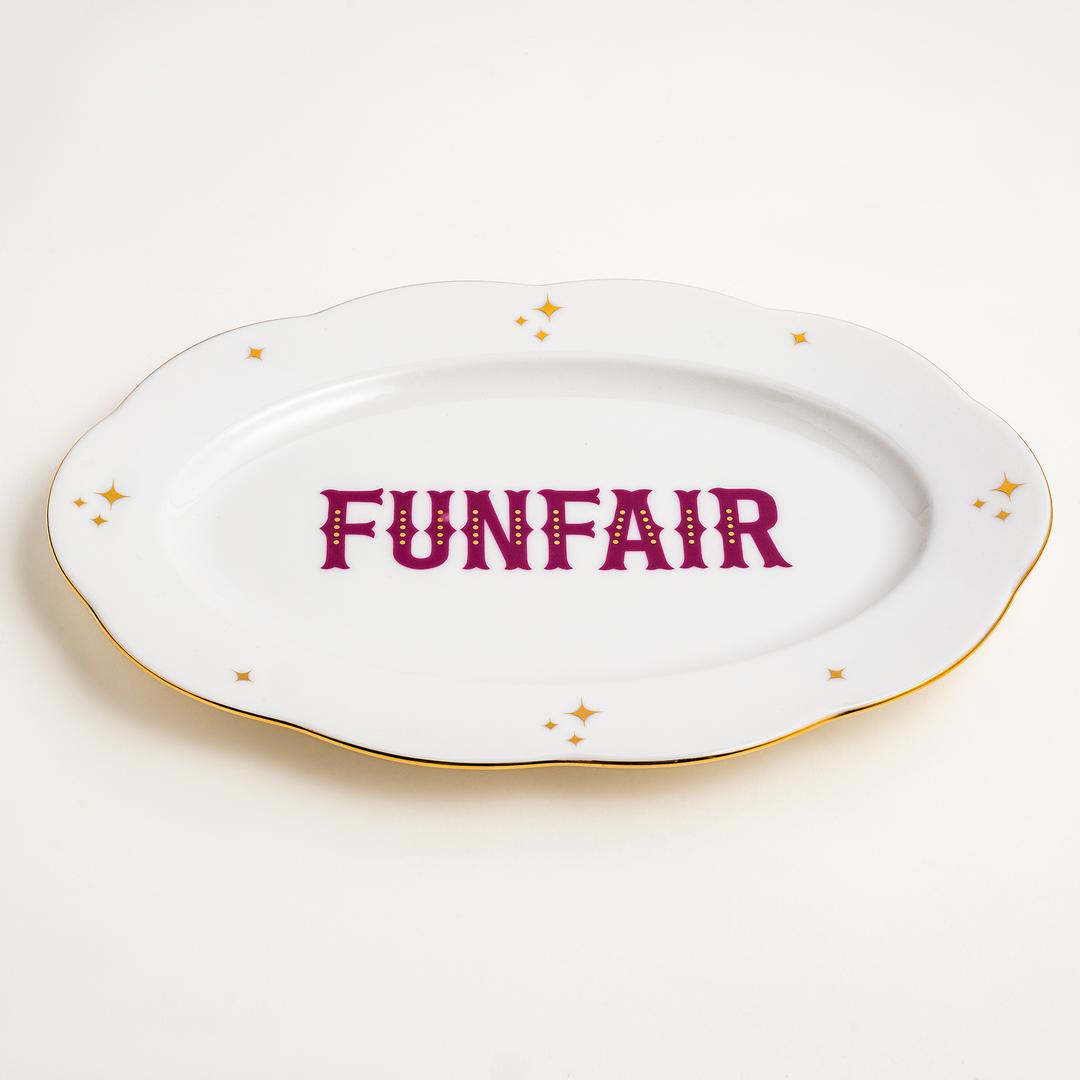 Emet Porselen Oval Tabak 20.5x30x2.6 Cm Fuşya