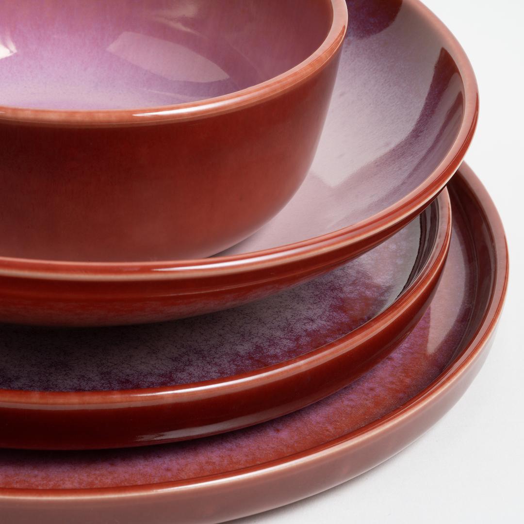 Fonte Stoneware Yemek Tabağı 26x26x3 Cm Fuşya