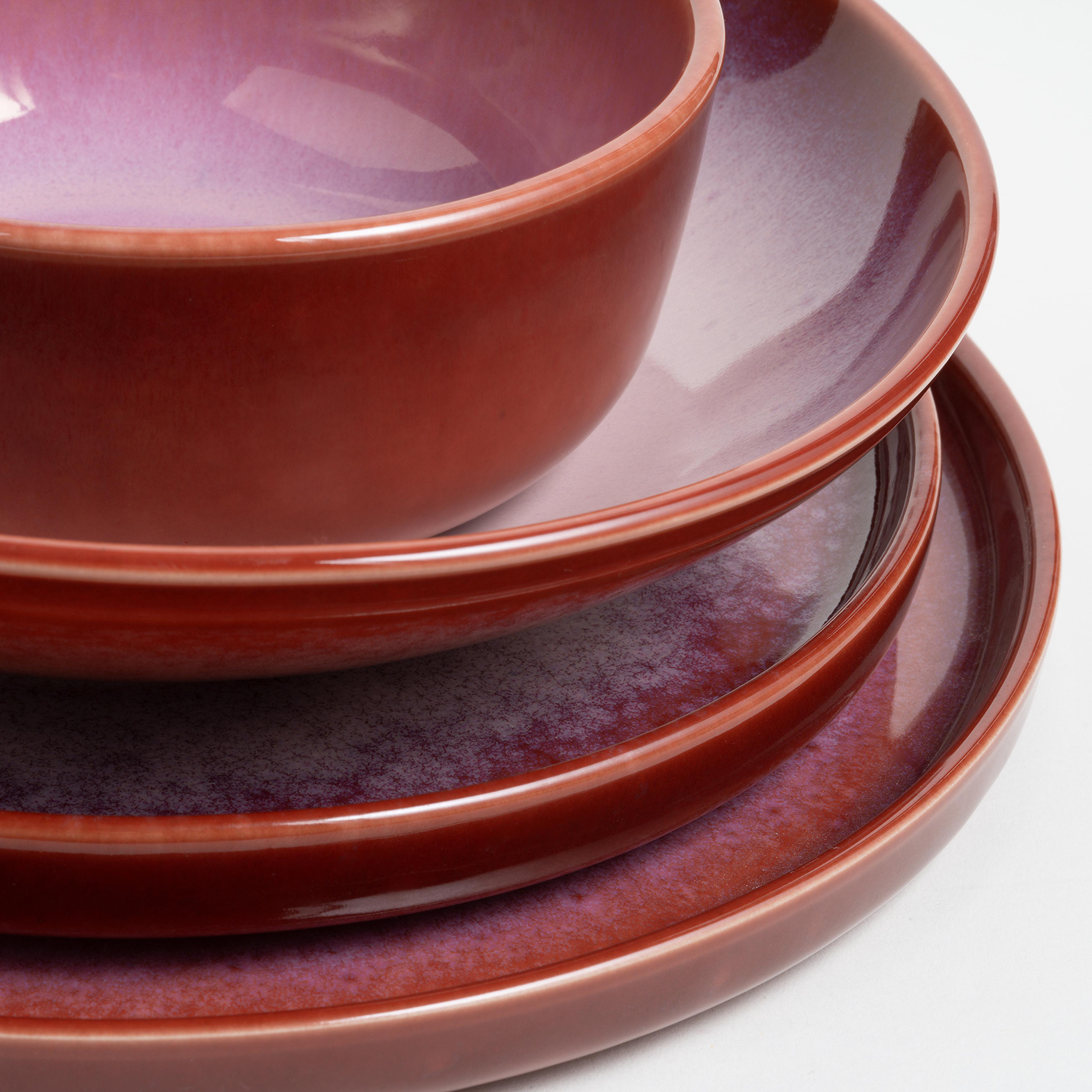 Fonte Stoneware Yemek Tabağı 26x26x3 Cm Fuşya