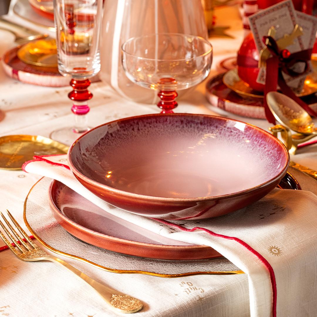 Fonte Stoneware Çukur Tabak 22x22x6 Cm Fuşya