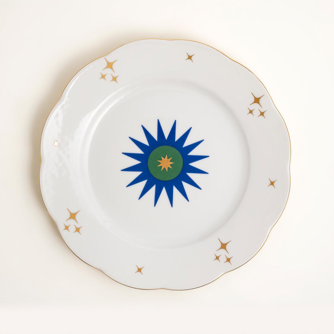 Emet Porselen Yemek Tabağı 27x27x3 Cm Lacivert