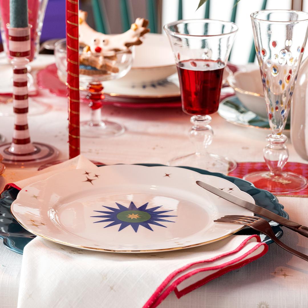 Emet Porselen Yemek Tabağı 27x27x3 Cm Lacivert