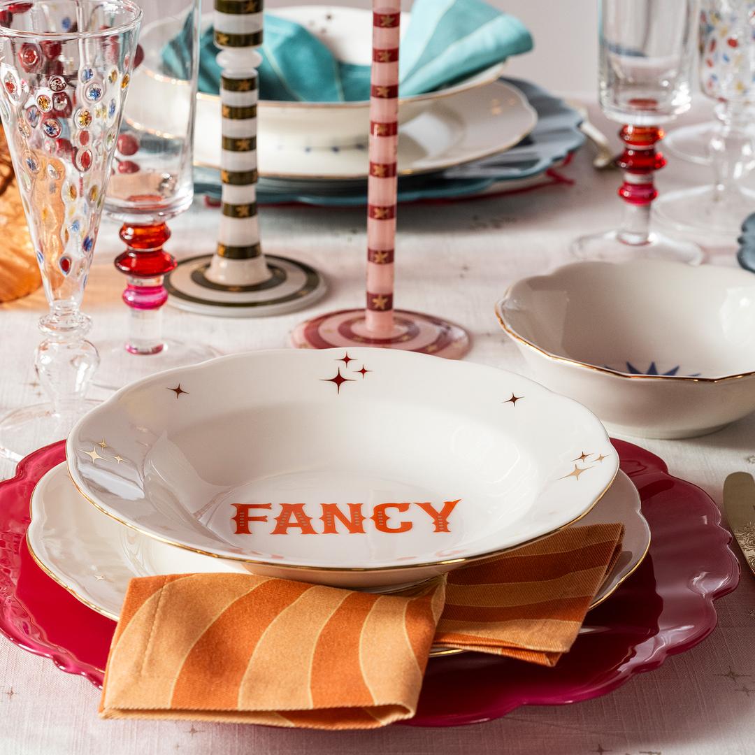 Emet Porselen Çukur Tabak 23x23x4.5 Cm Turuncu