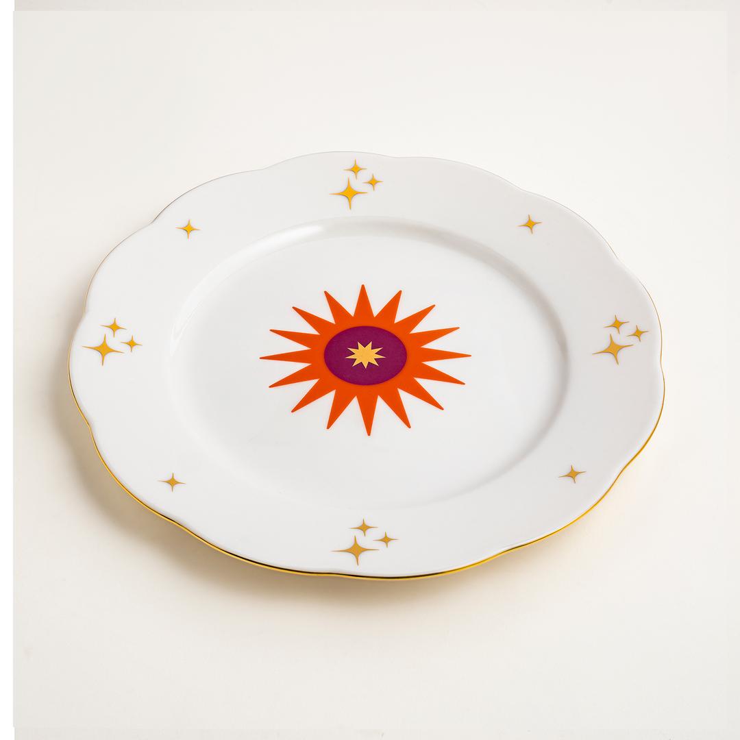 Emet Porselen Yemek Tabağı 27x27x3 Cm Turuncu