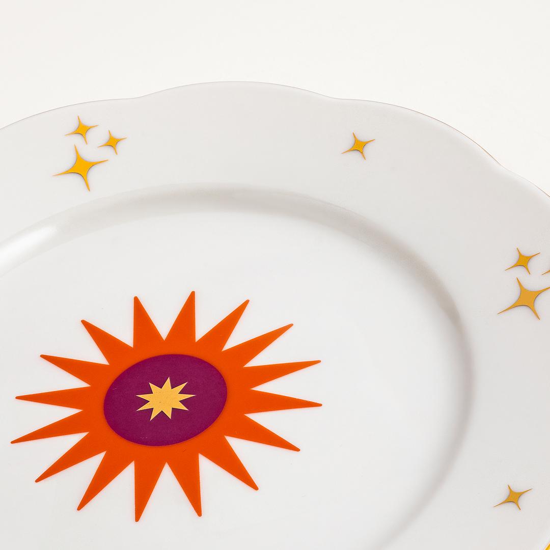 Emet Porselen Yemek Tabağı 27x27x3 Cm Turuncu