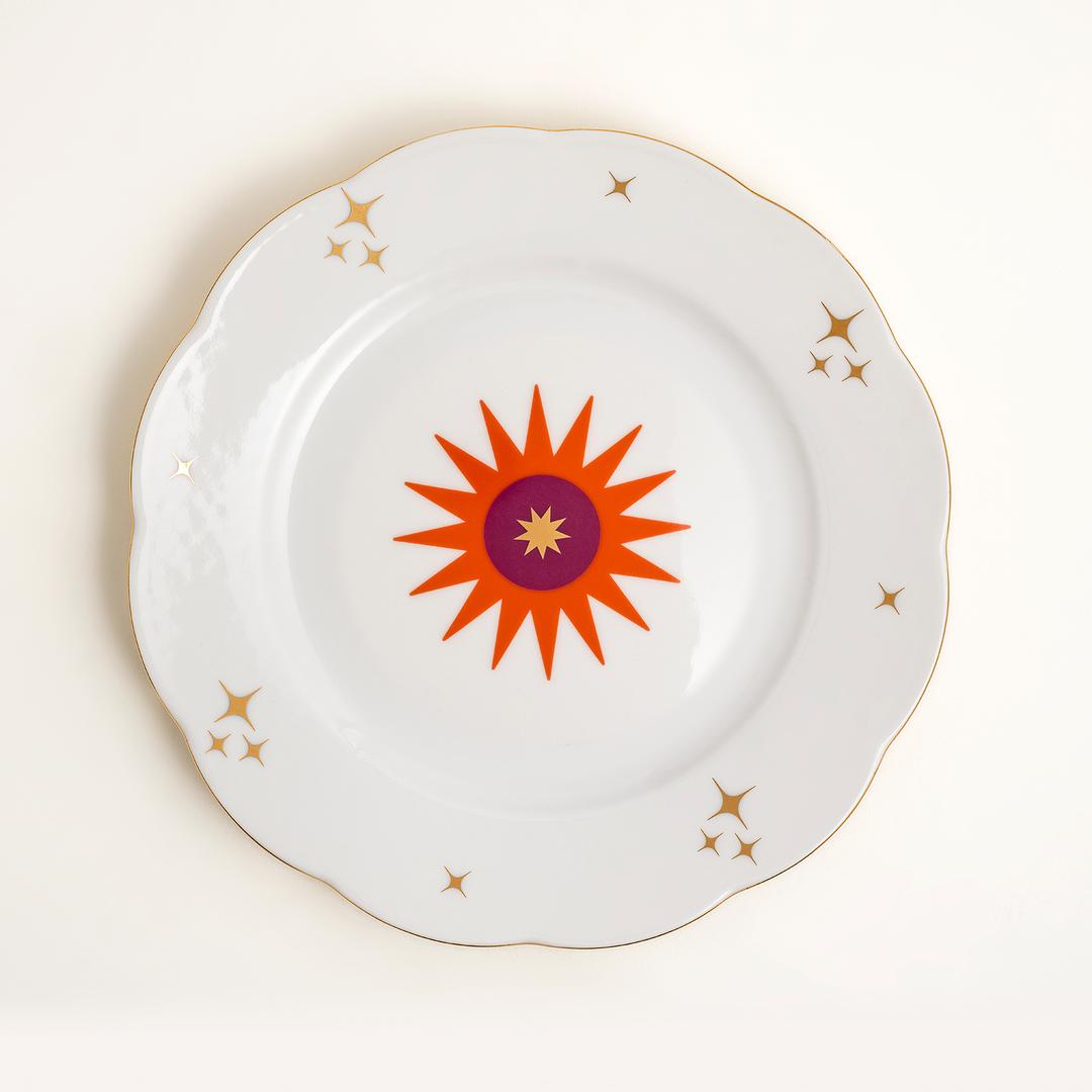 Emet Porselen Yemek Tabağı 27x27x3 Cm Turuncu