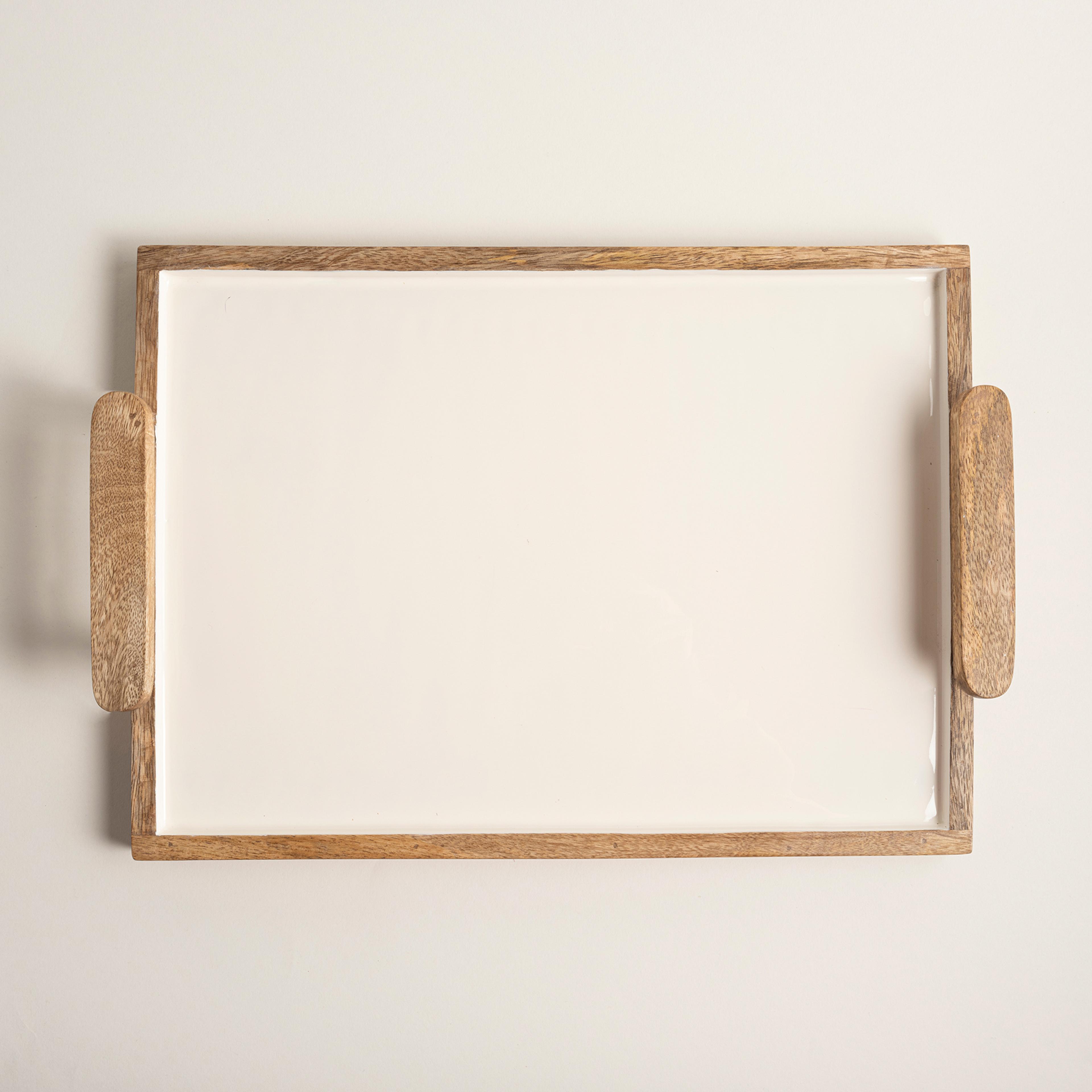 Lakrı Mango Ağacı Tepsi 44.5x30.5x6.5 Cm Natural